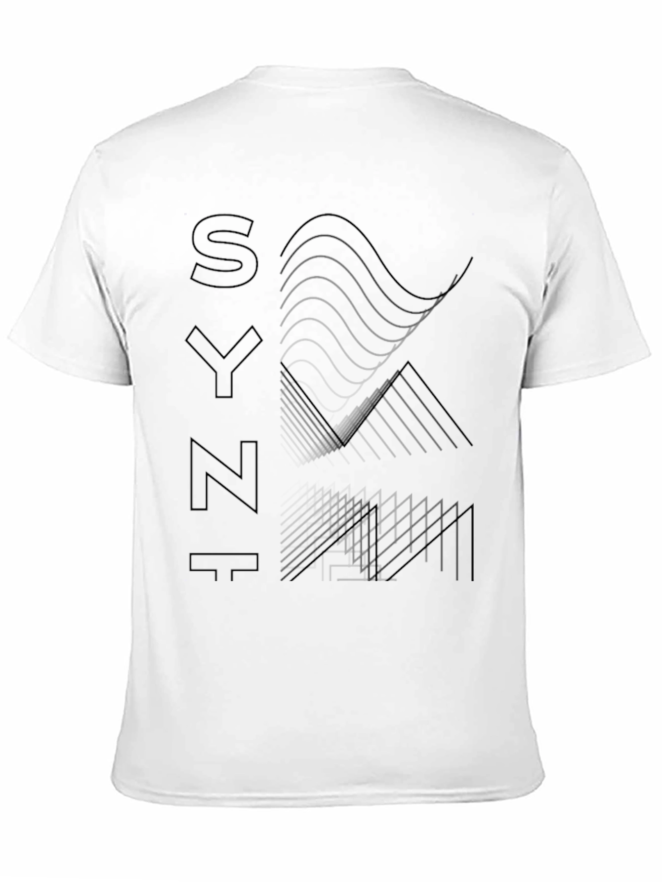 Abstract Synthwave Graphic Tee - Black