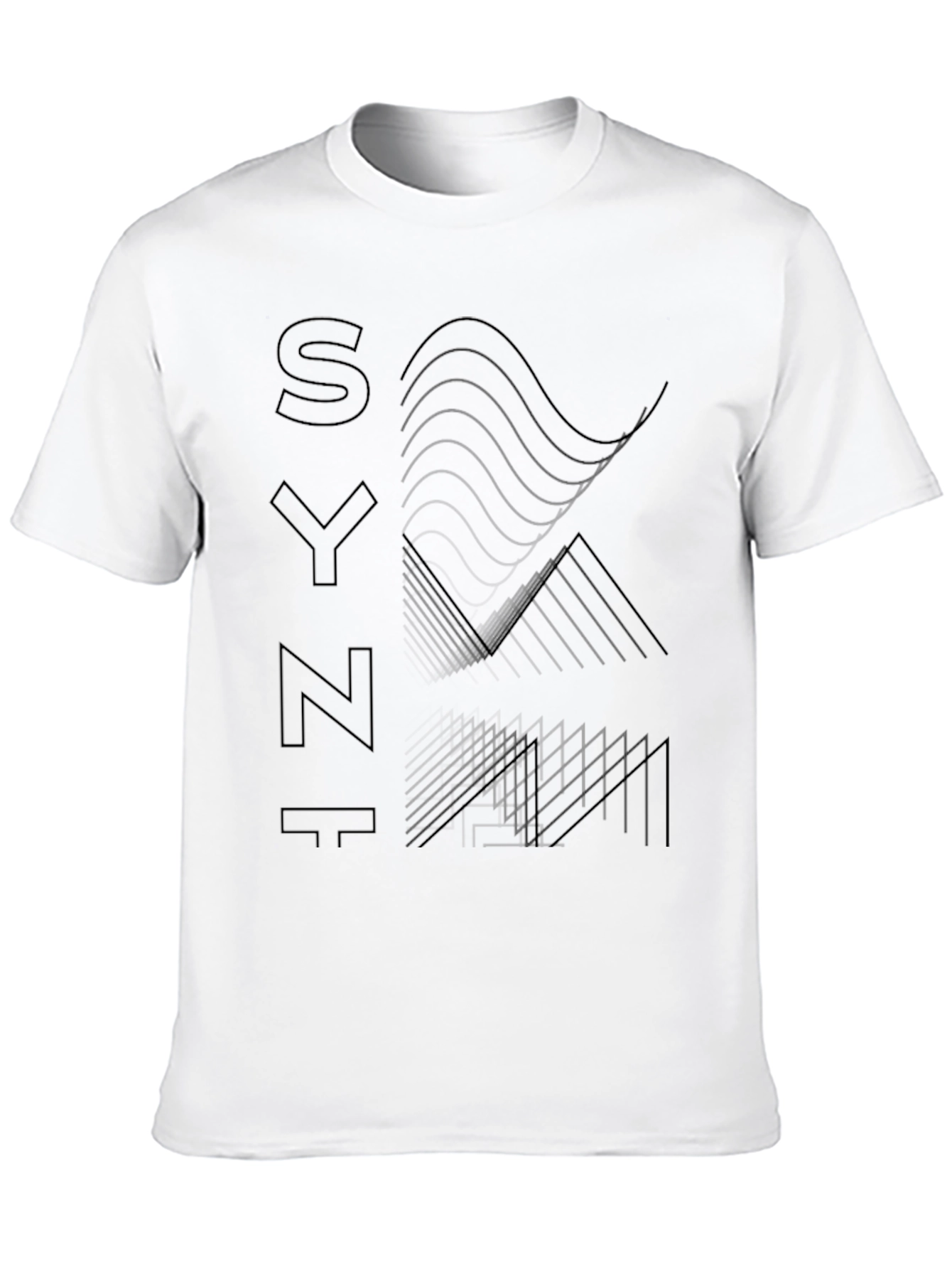 Abstract Synthwave Graphic Tee - Black