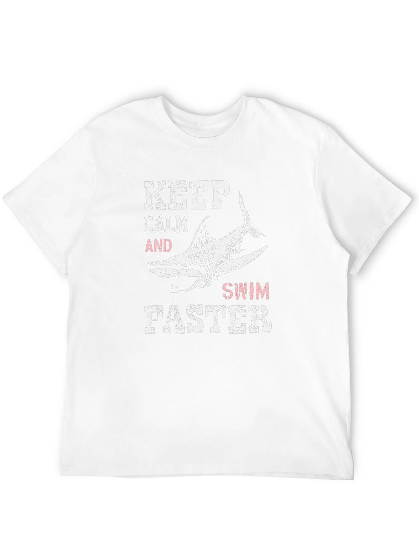 Keep Calm Swim Faster Black Graphic Tee Shirt