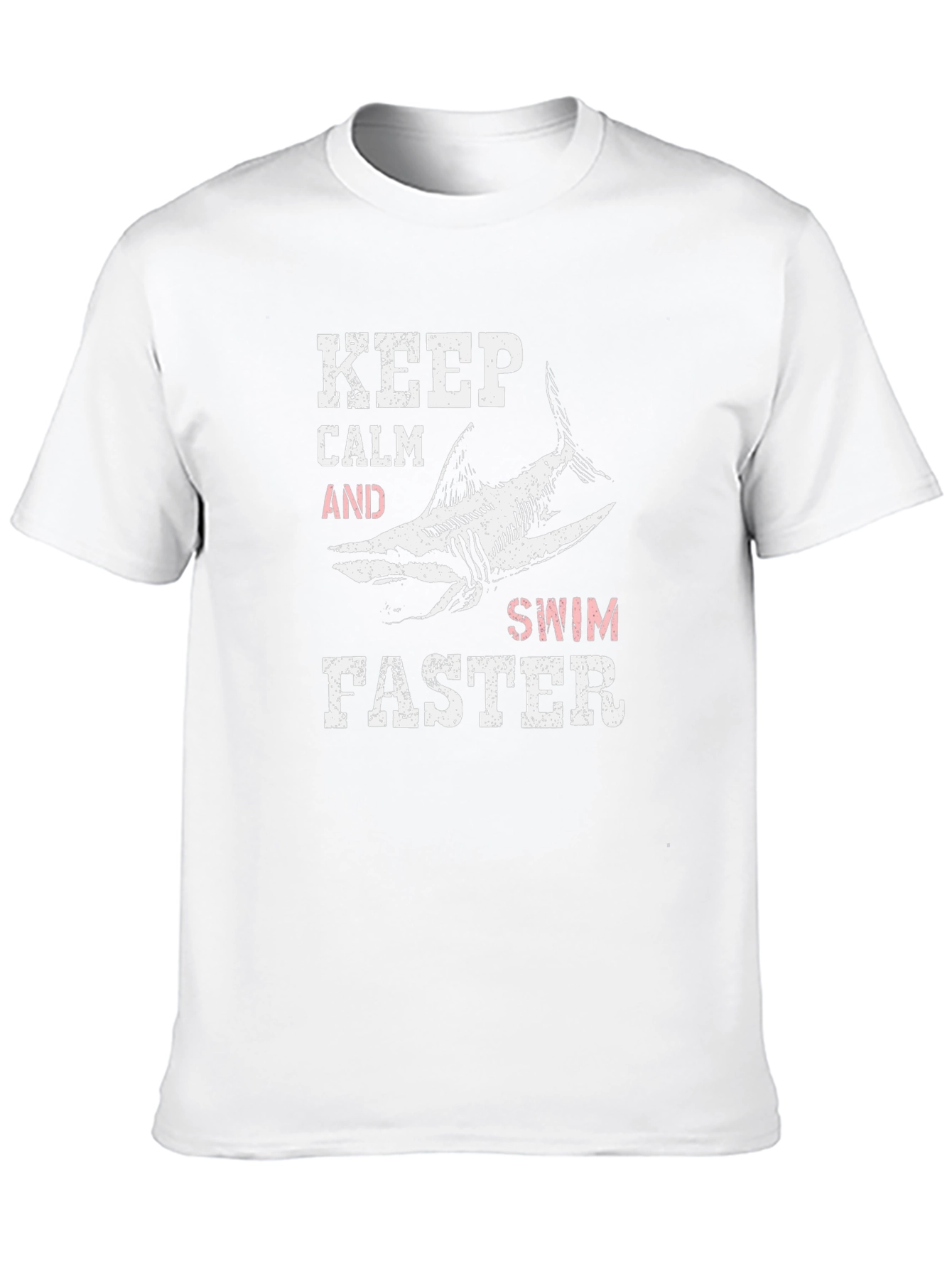 Keep Calm Swim Faster Black Graphic Tee Shirt