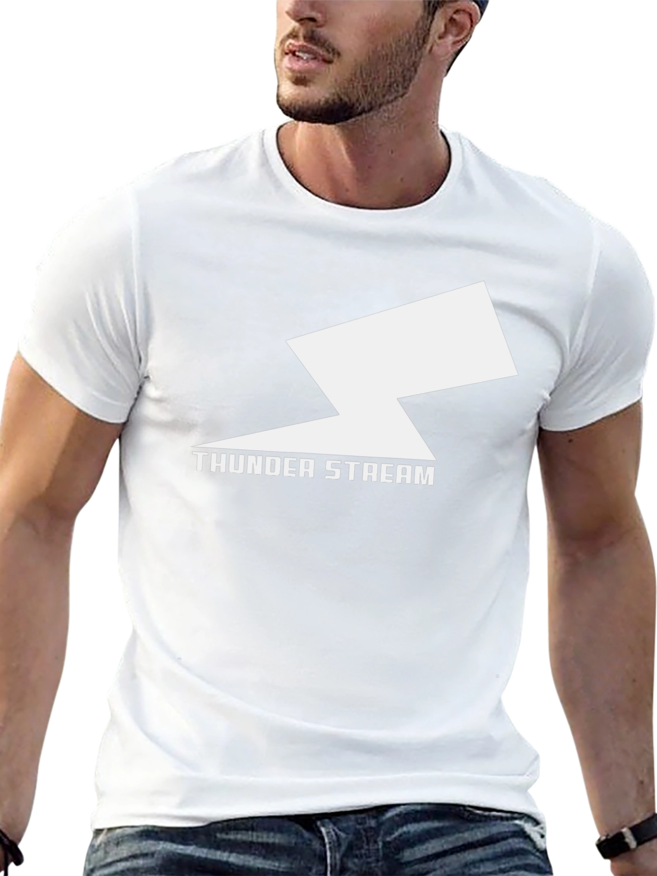 Thunder Stream Graphic Tee - Stylish Black Cotton T-Shirt