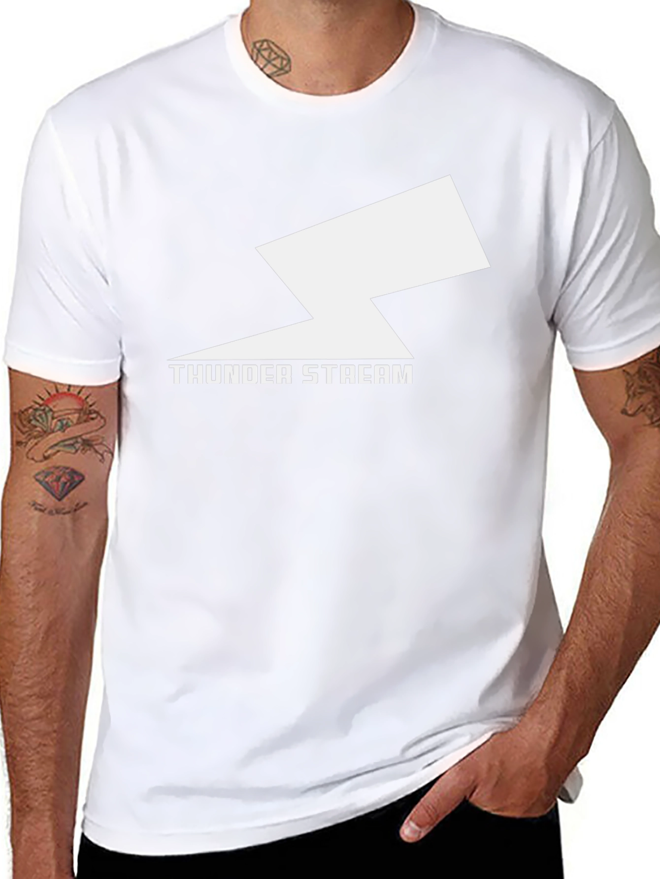 Thunder Stream Graphic Tee - Stylish Black Cotton T-Shirt