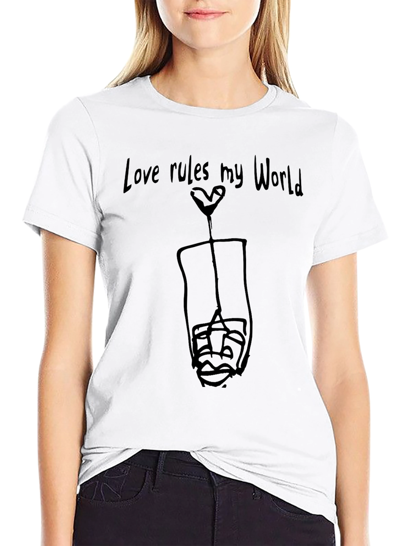 Love Rules My World Black T-Shirt