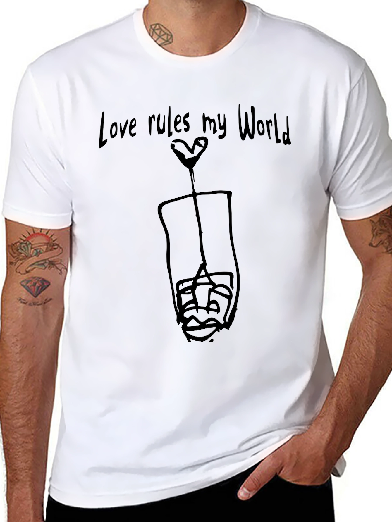 Love Rules My World Black T-Shirt