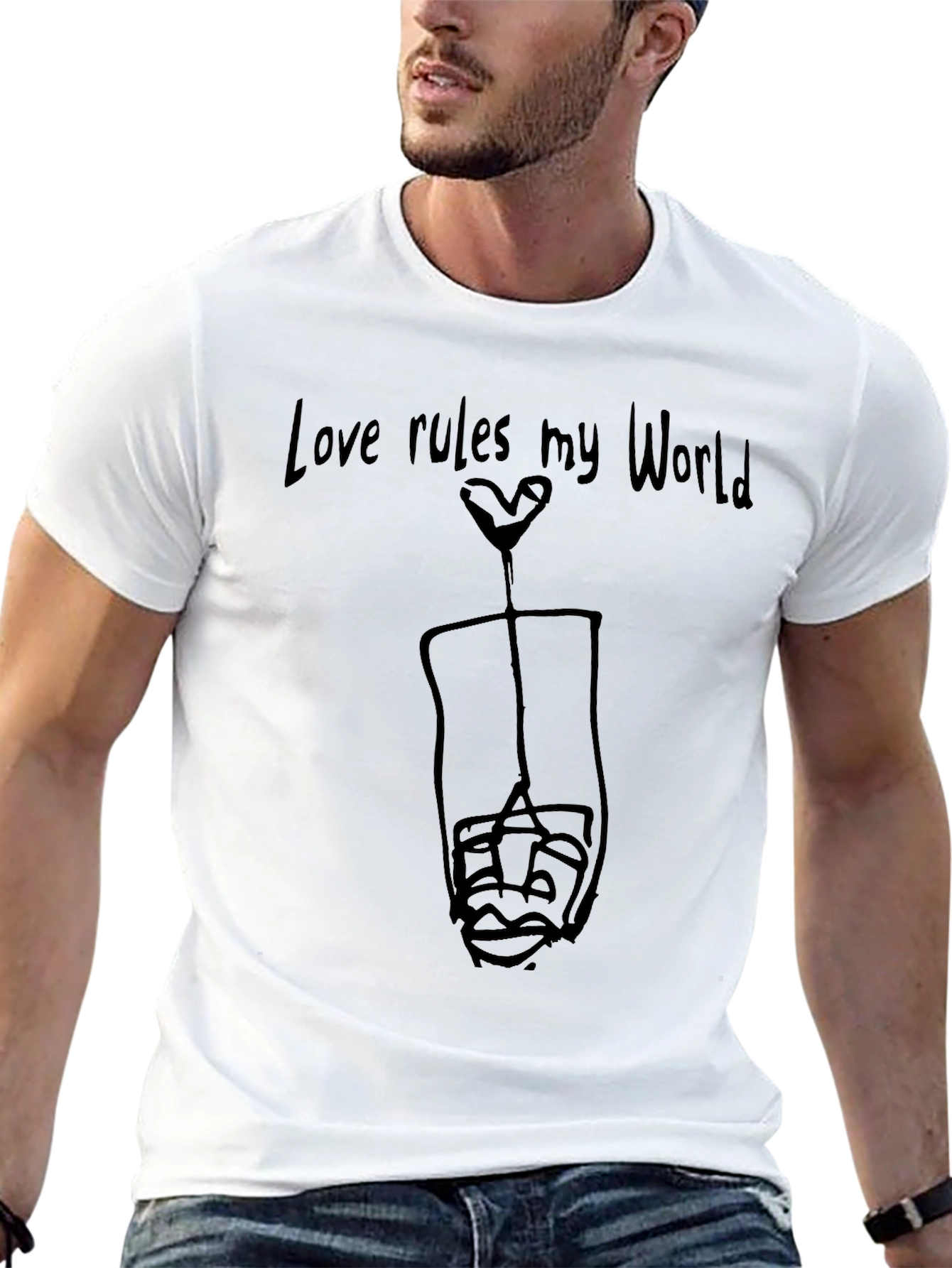 Love Rules My World Black T-Shirt