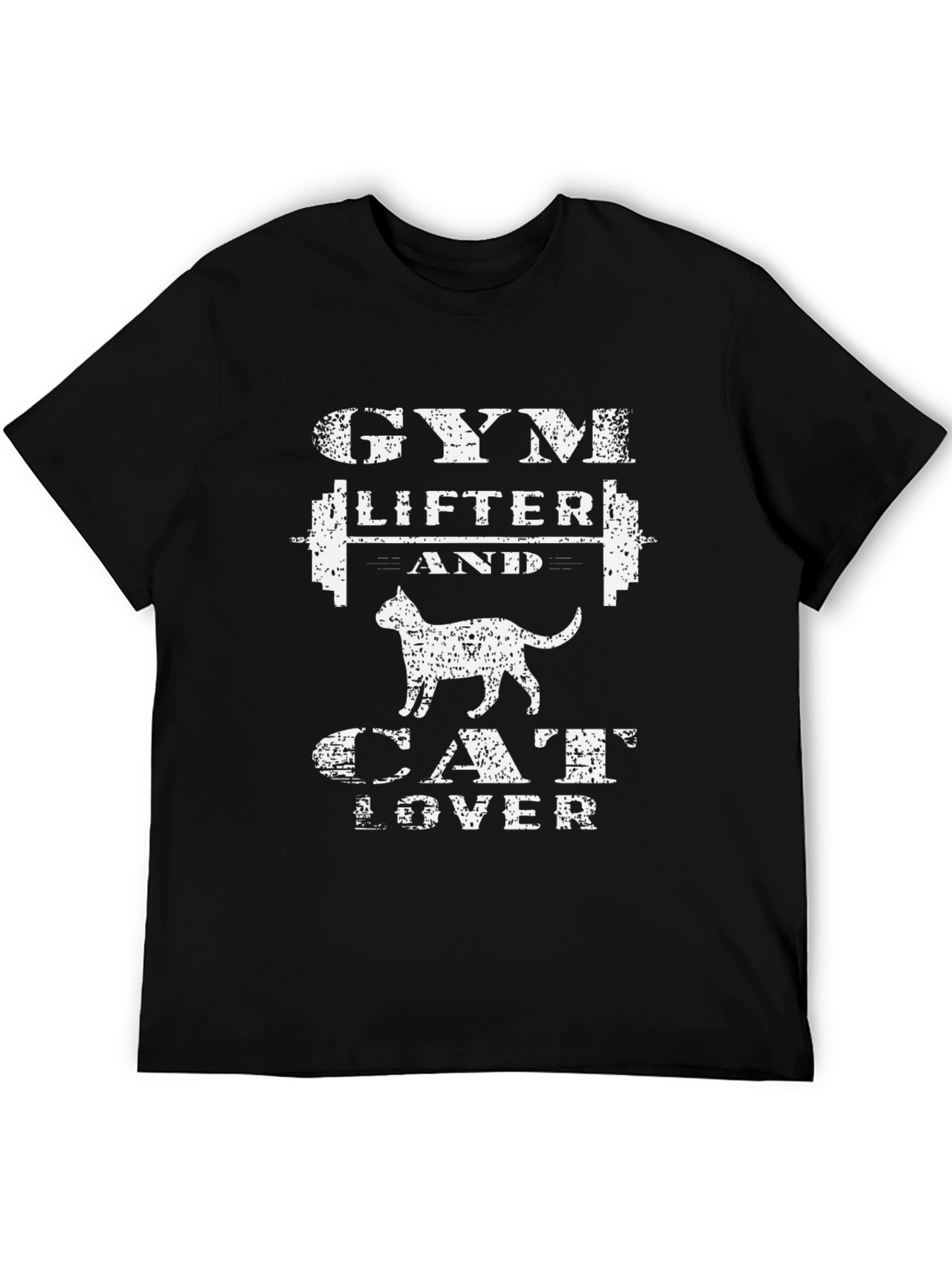 Gym Lifter and Cat Lover Graphic T-Shirt
