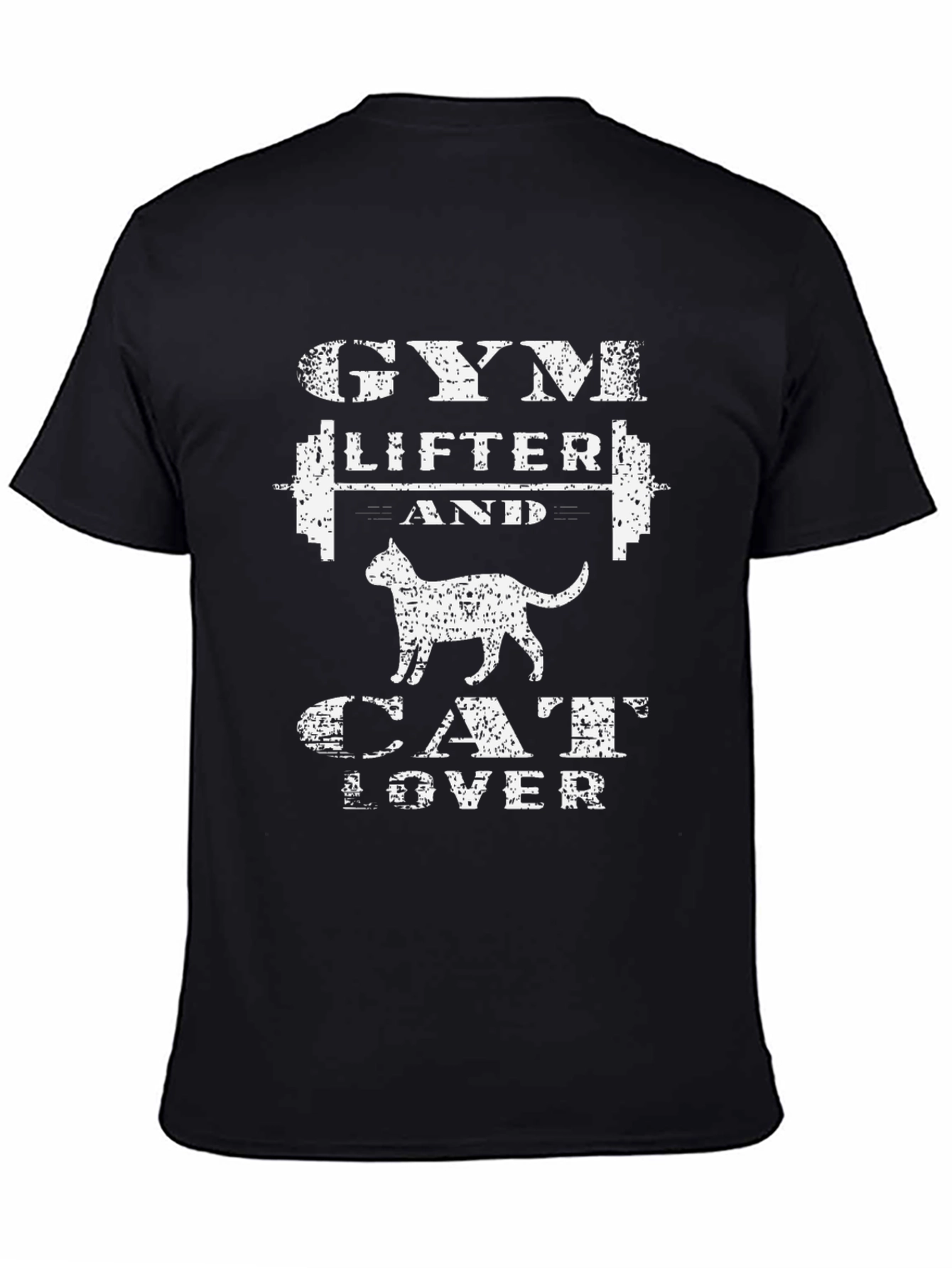 Gym Lifter and Cat Lover Graphic T-Shirt