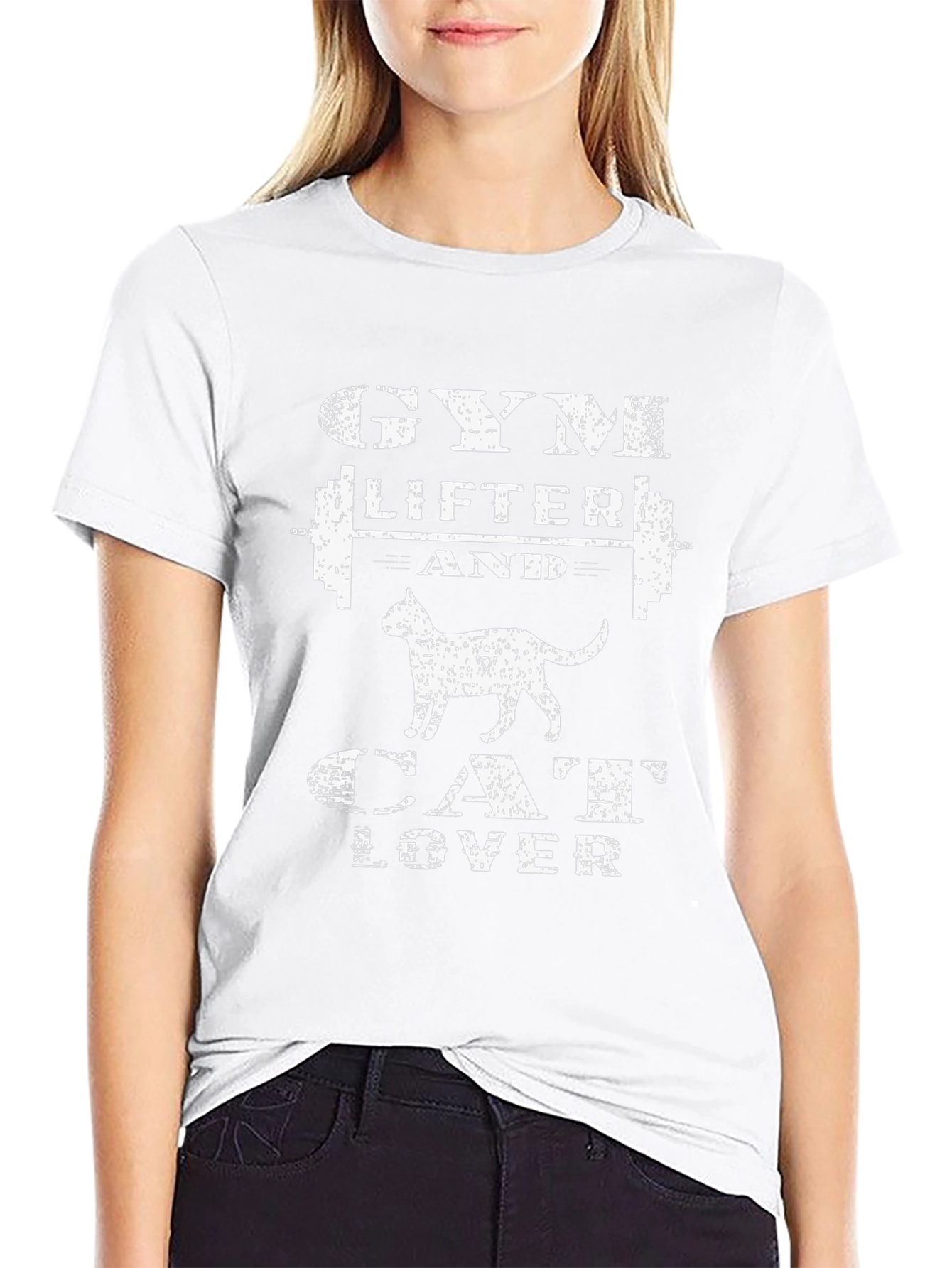 Gym Lifter and Cat Lover Graphic T-Shirt