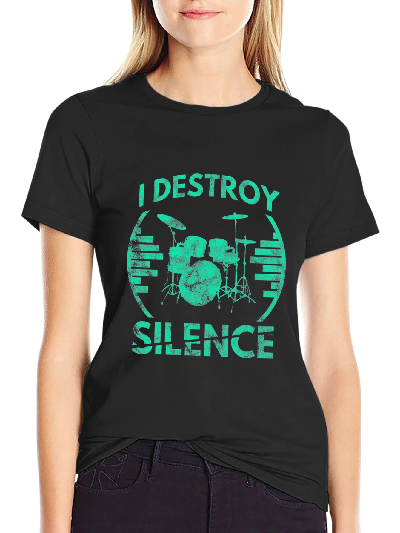 I Destroy Silence Drummer T-Shirt - Black