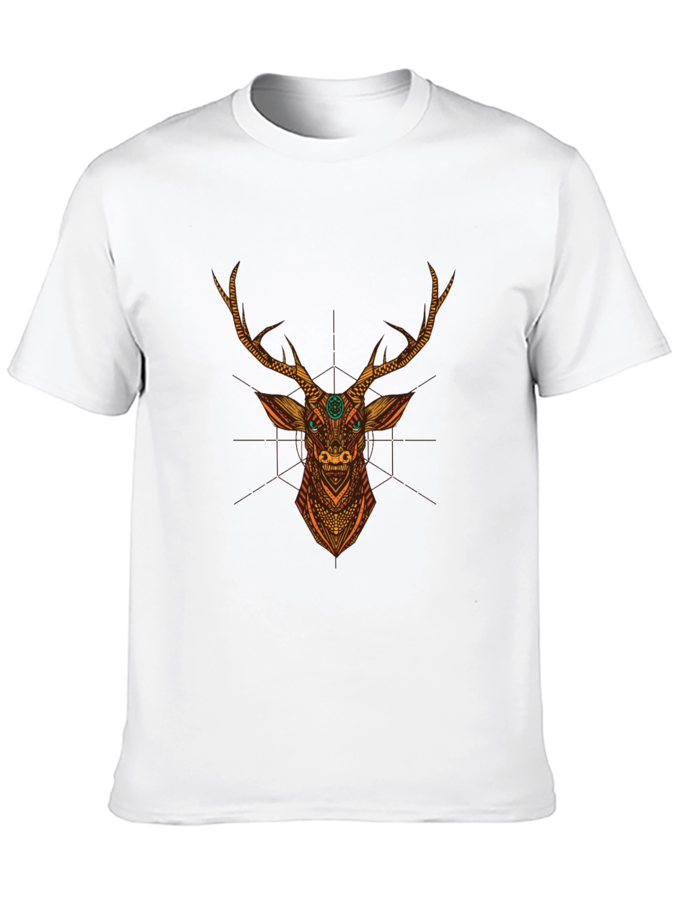 Deer Graphic Black Tee - Unique Artistic Design