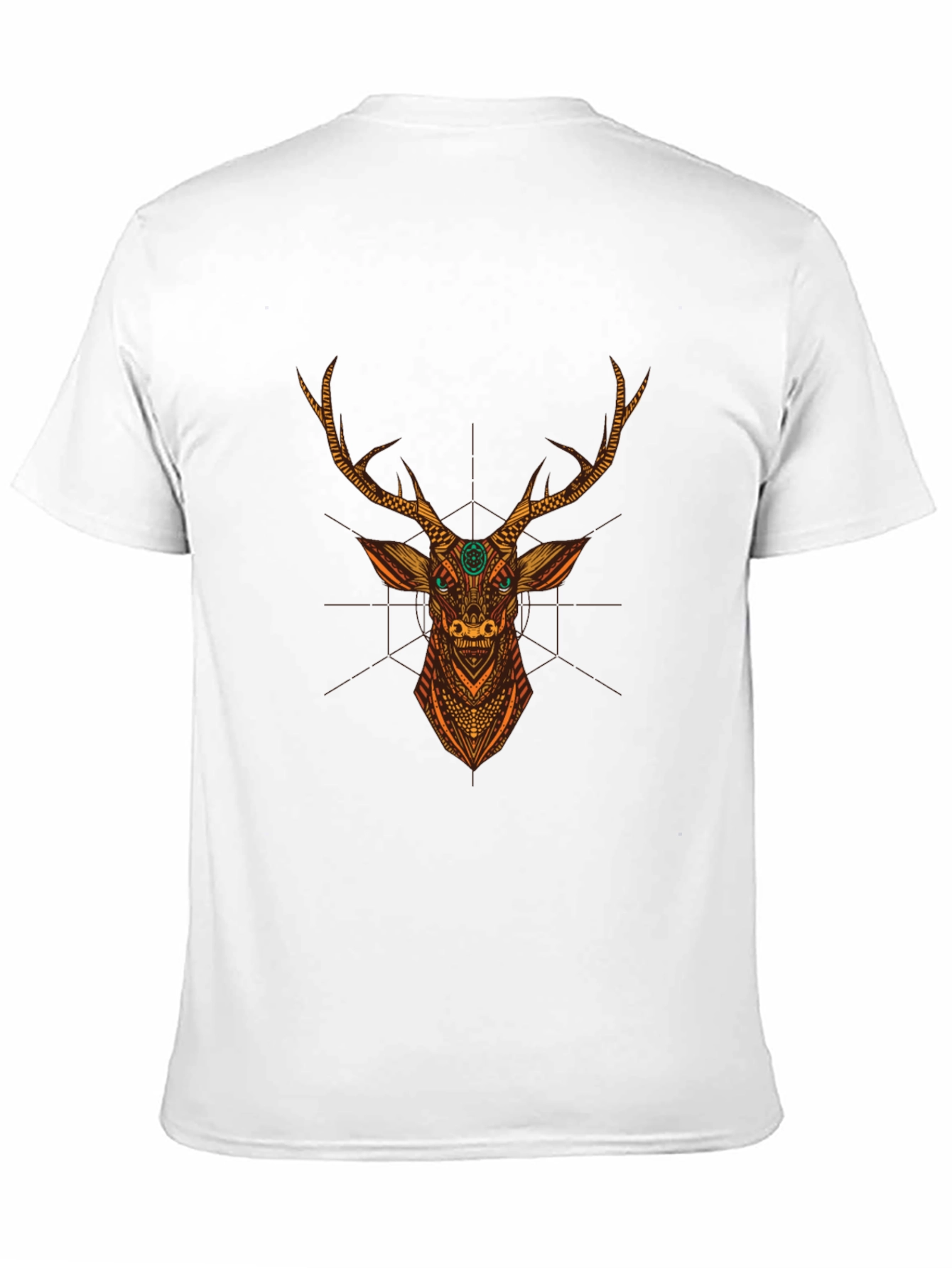 Deer Graphic Black Tee - Unique Artistic Design