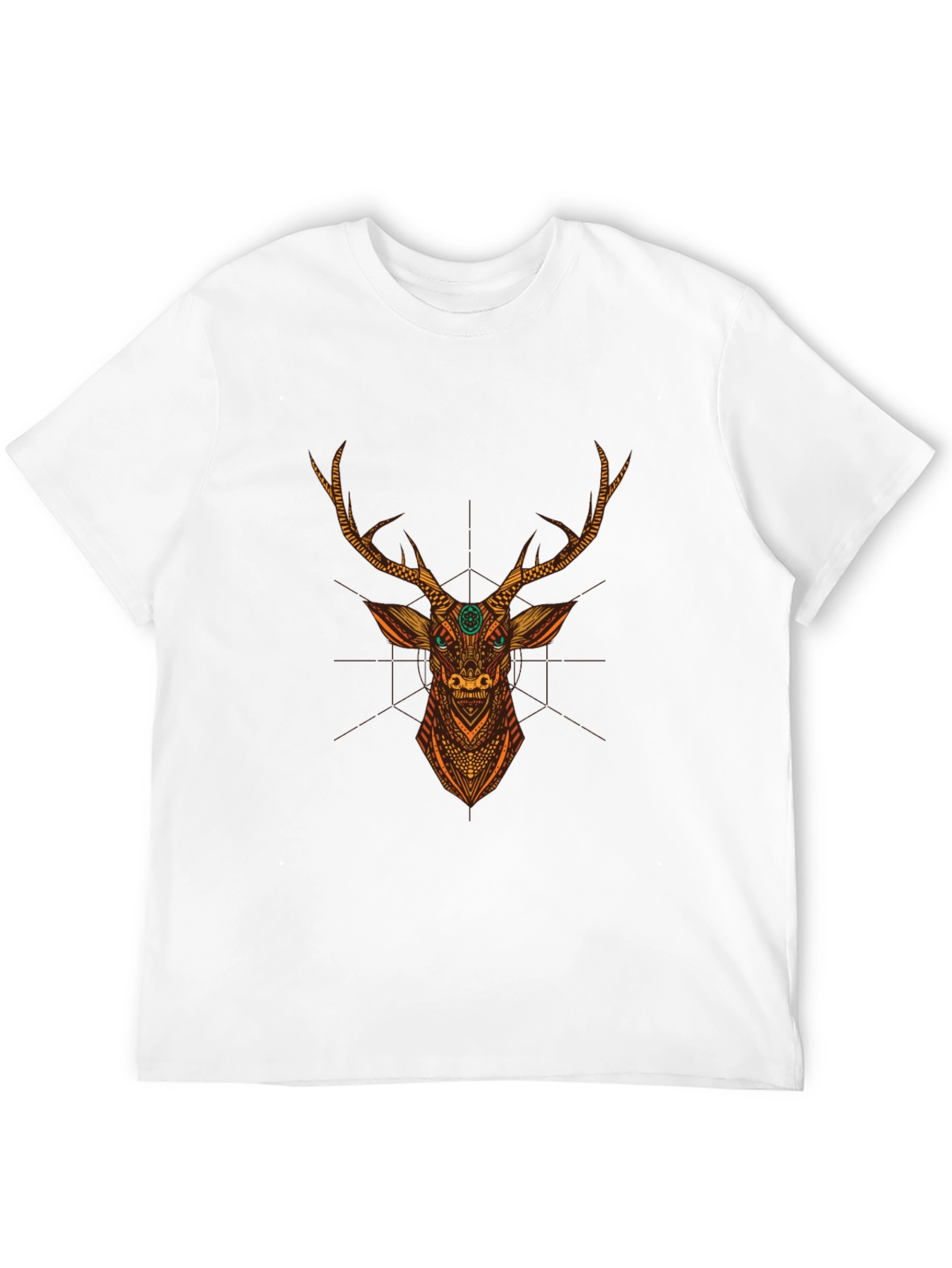Deer Graphic Black Tee - Unique Artistic Design