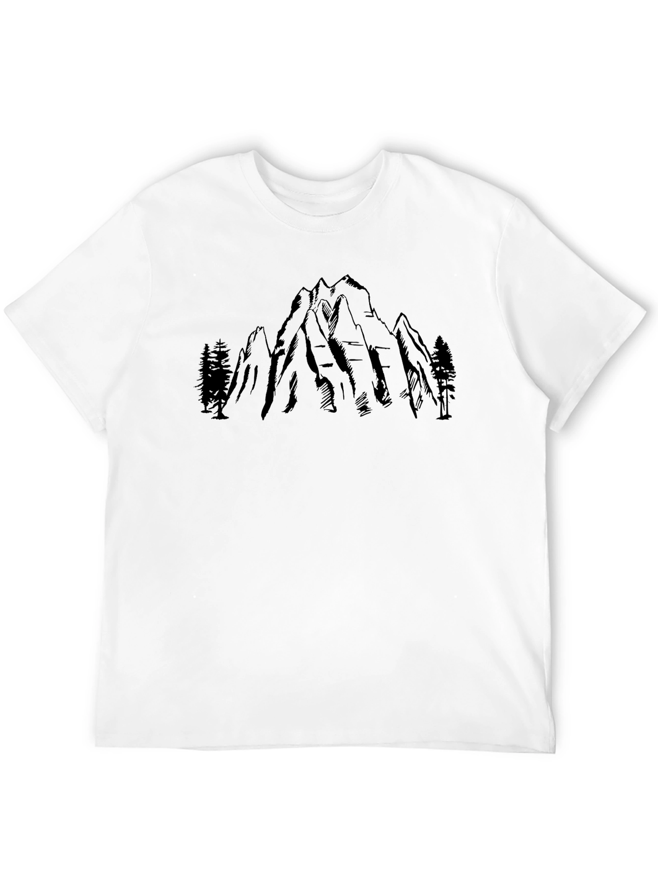 Mountains and Trees Graphic Tee - Black