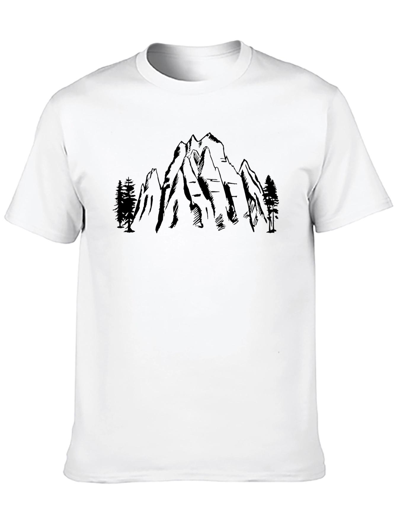 Mountains and Trees Graphic Tee - Black