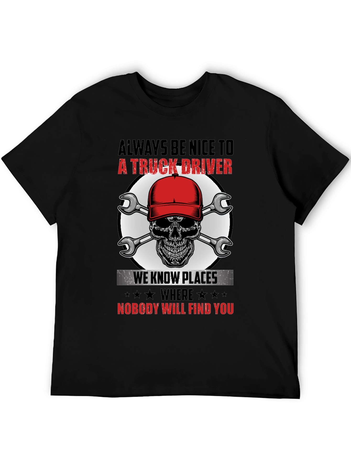 Truck Driver Skull Graphic Tee - Always Be Nice
