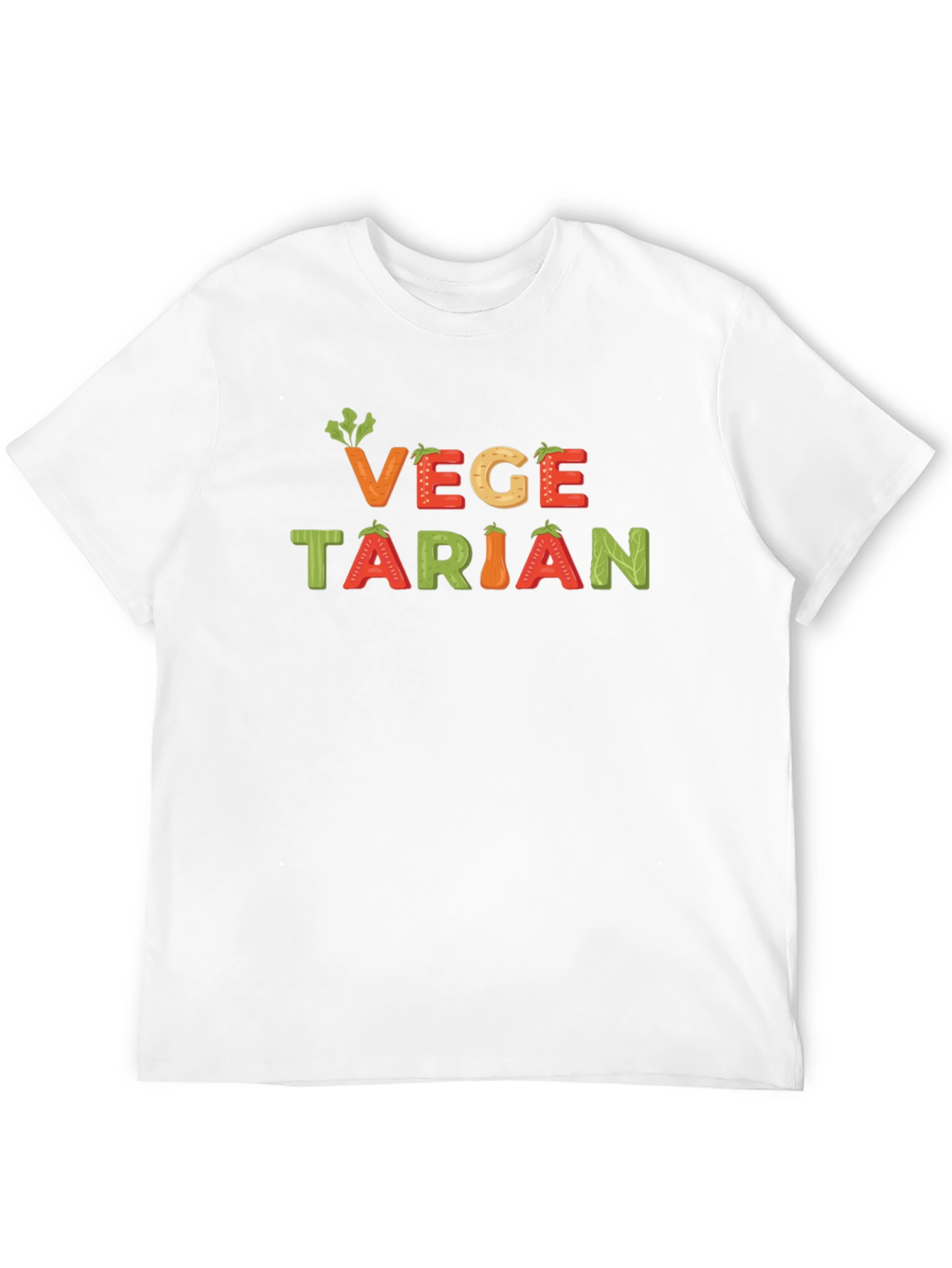 Vegetarian Graphic T-Shirt - Black Veggie Design