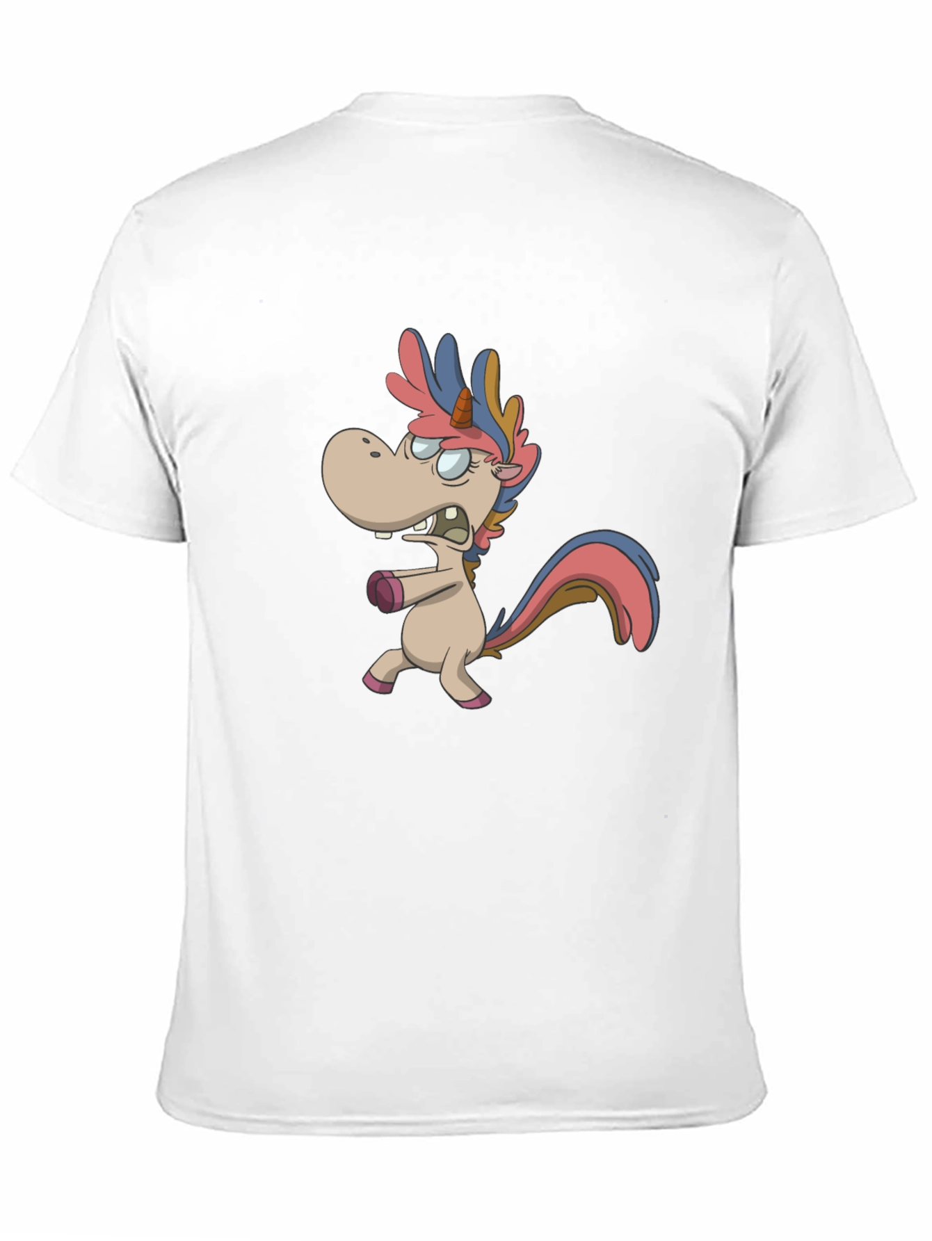 Cartoon Unicorn Graphic T-Shirt - Black