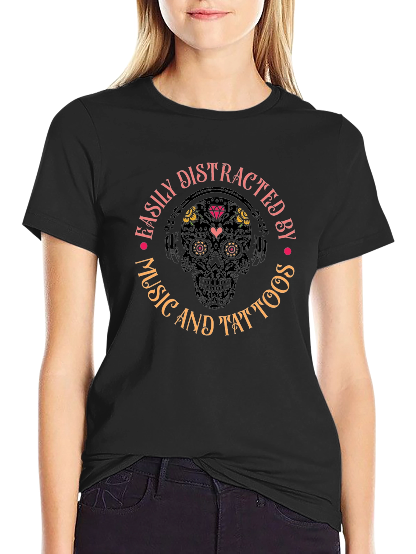 Easily Distracted by Music and Tattoos T-Shirt