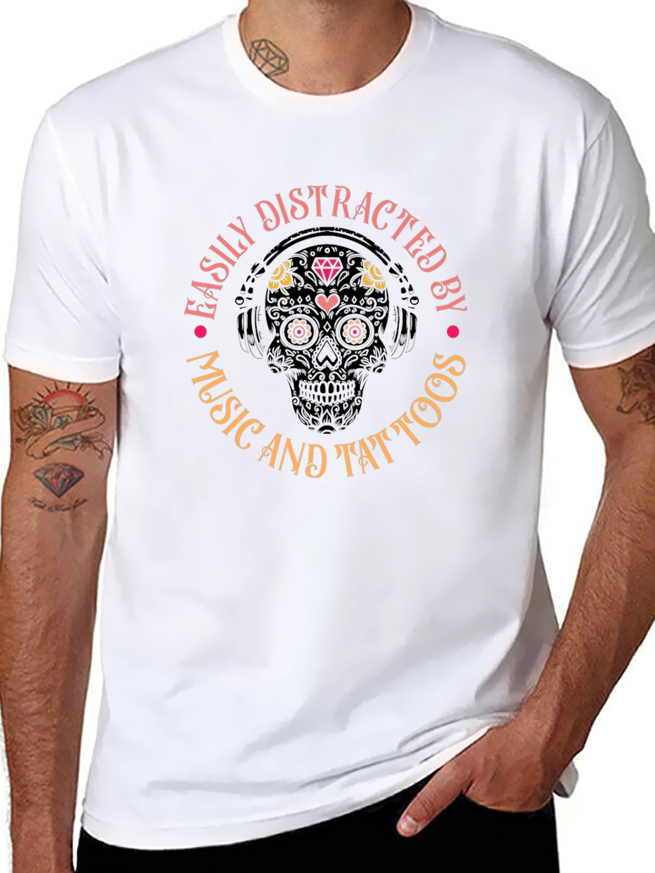 Easily Distracted by Music and Tattoos T-Shirt