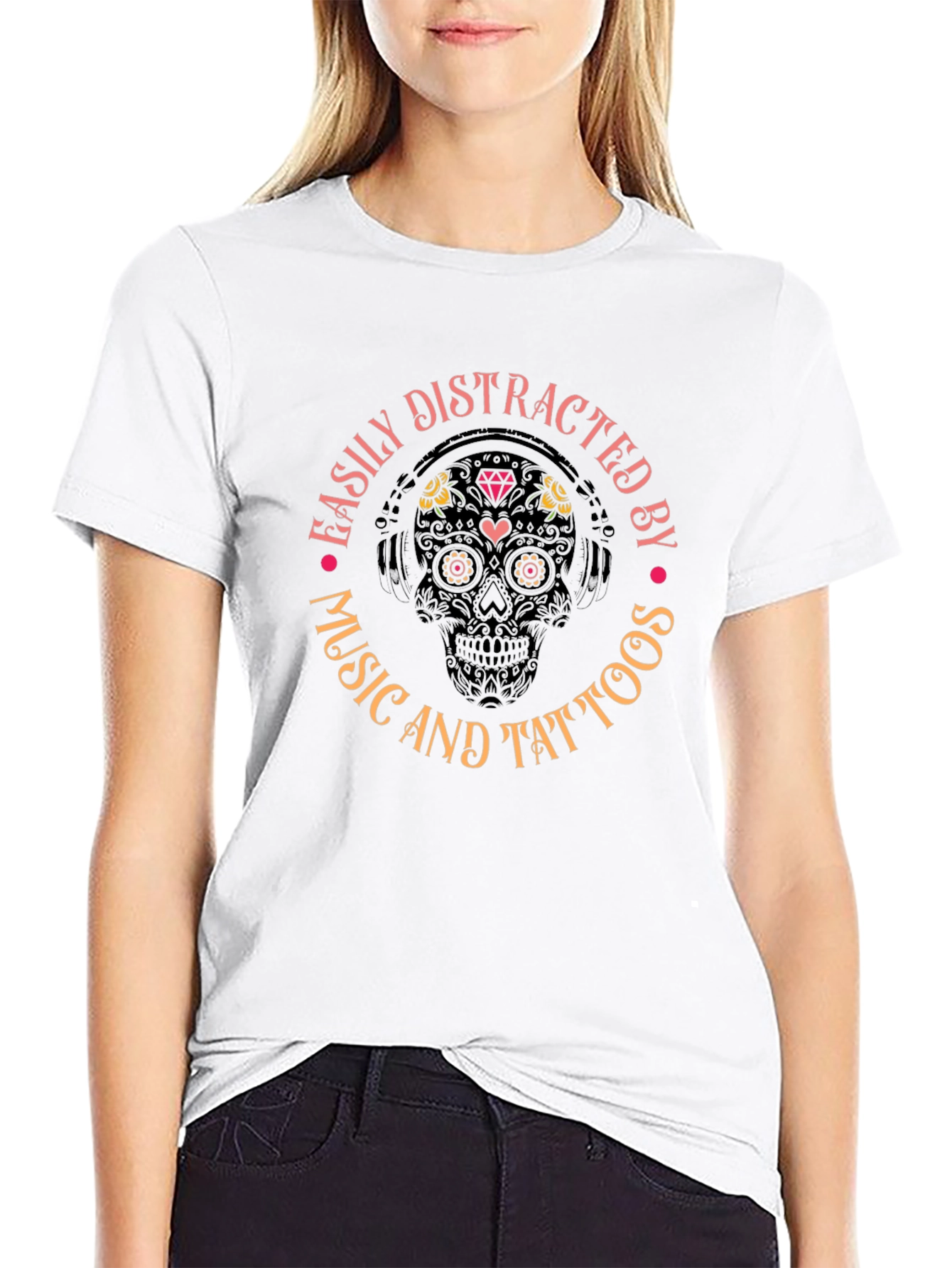 Easily Distracted by Music and Tattoos T-Shirt