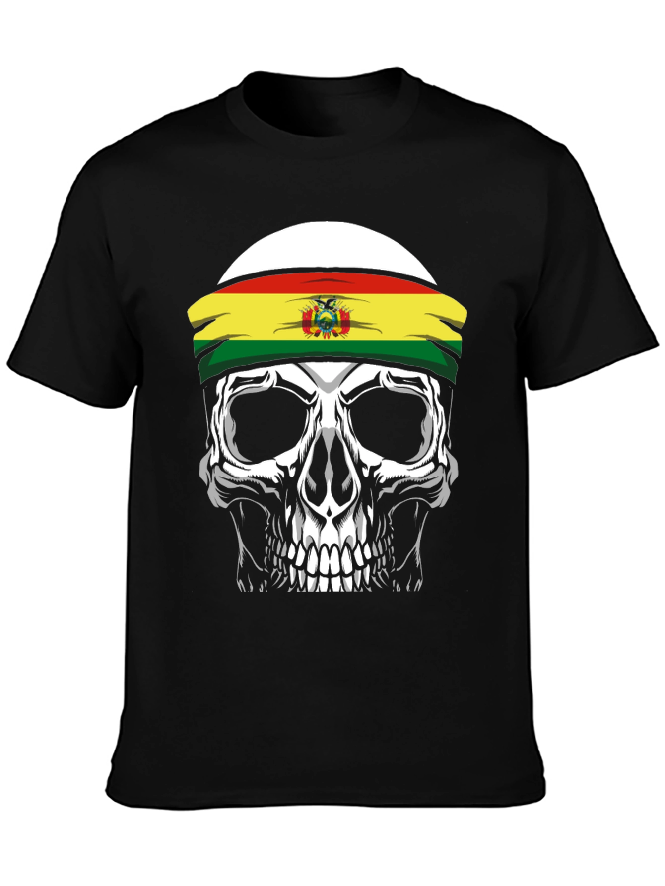 Skull T-Shirt with Bolivian Flag Headband