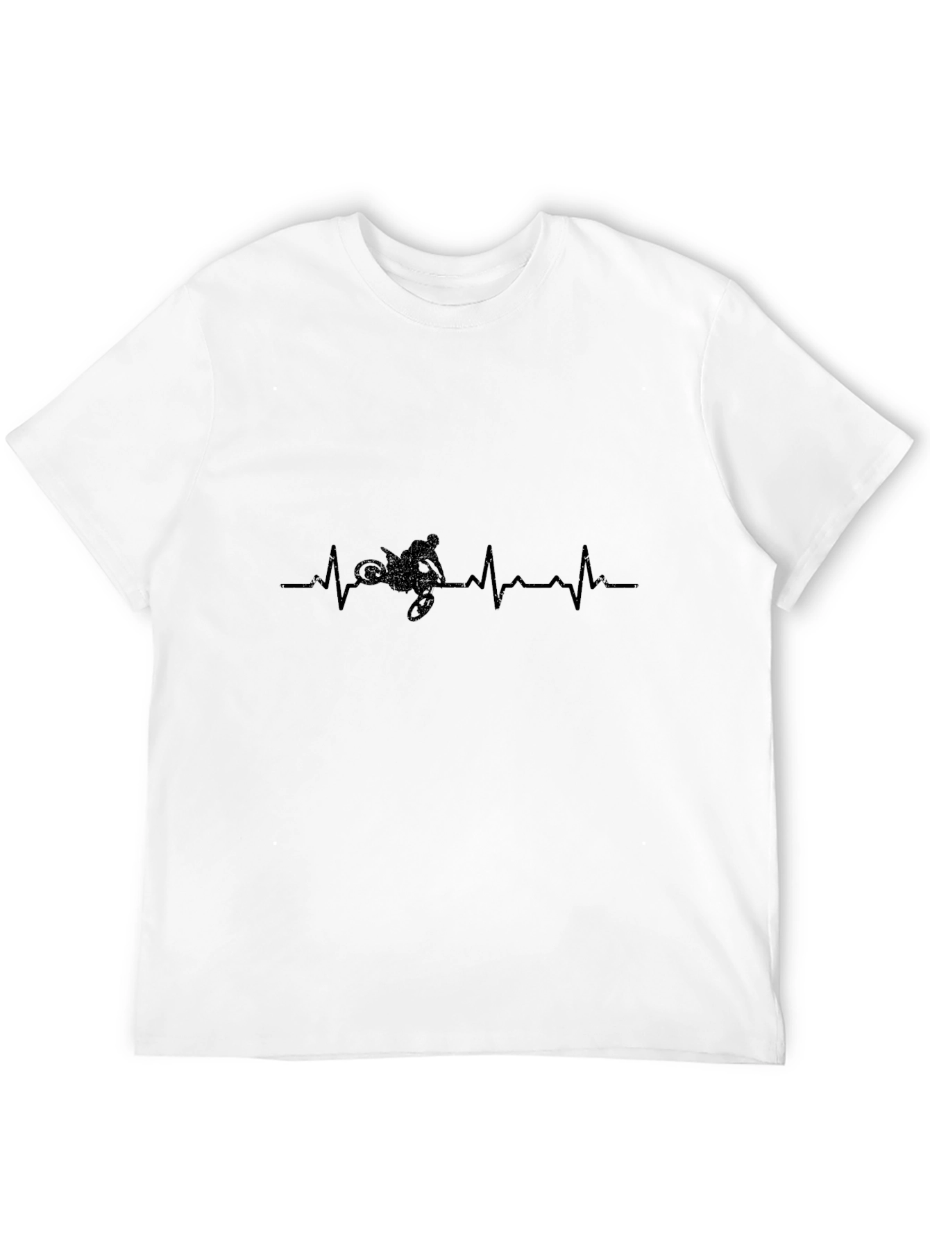 Black Motorcycle Heartbeat Graphic Tee