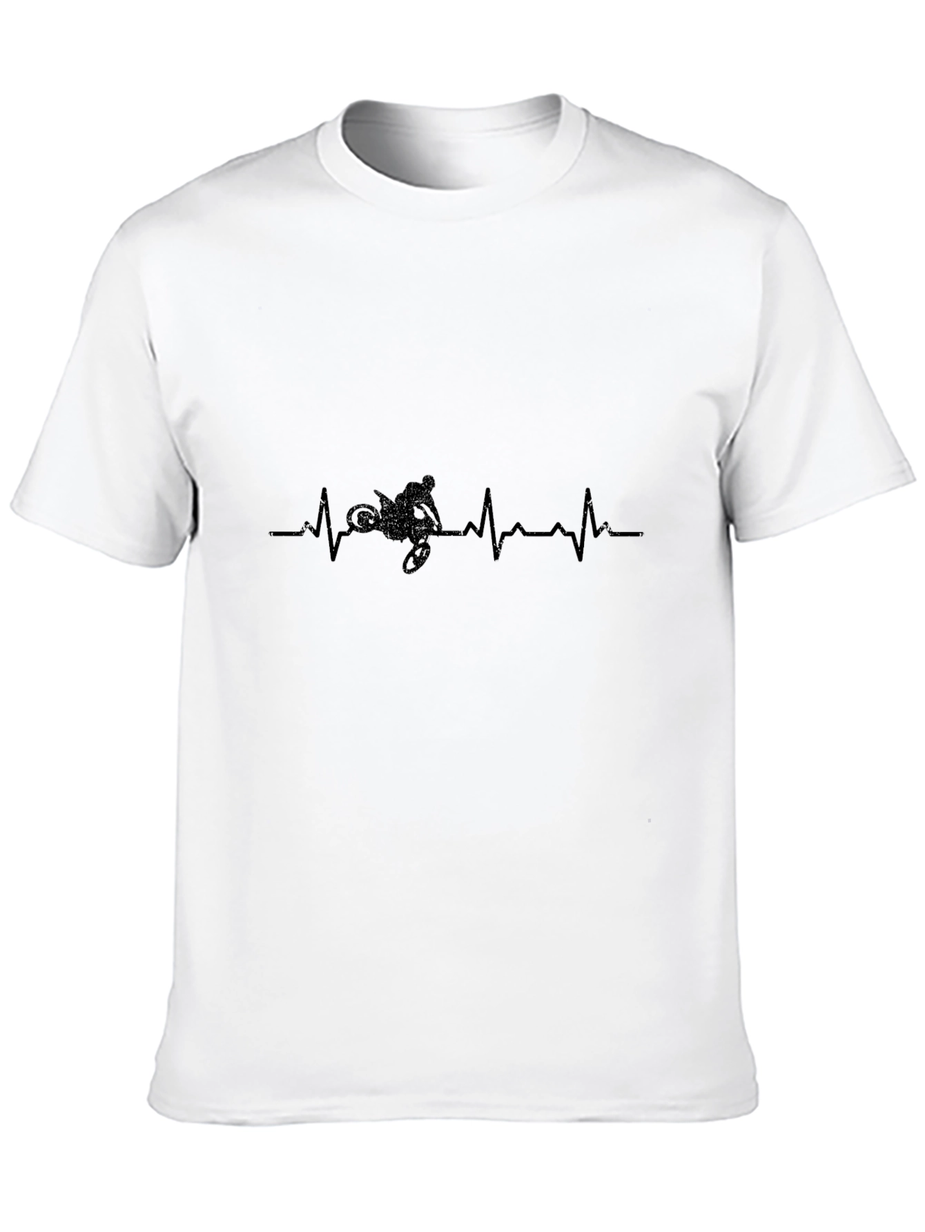 Black Motorcycle Heartbeat Graphic Tee
