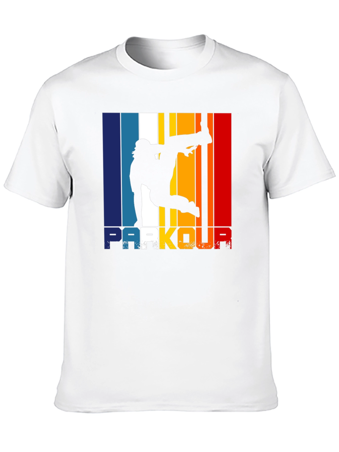 Parkour Silhouette Retro Style Graphic T-Shirt