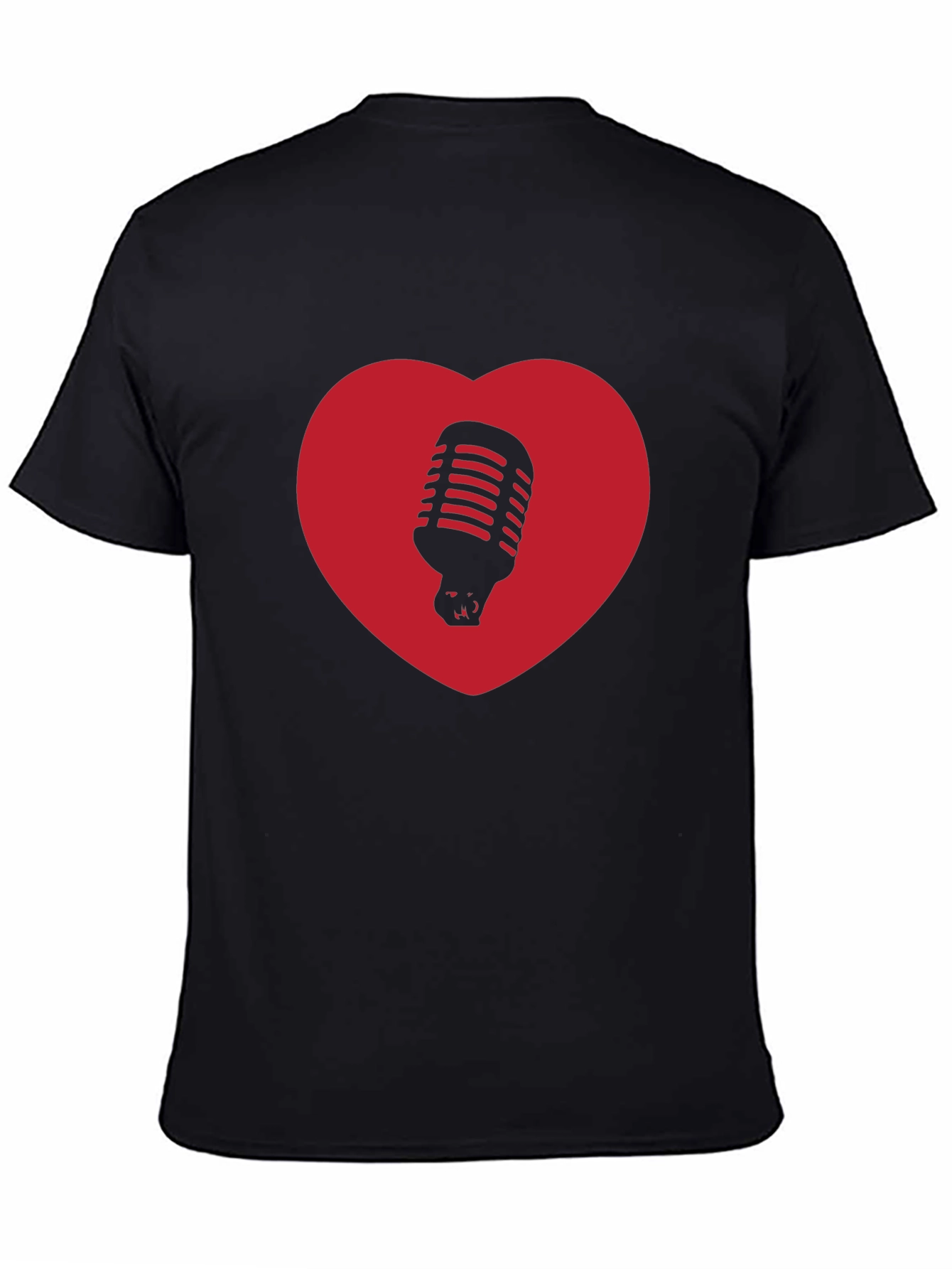 Retro Mic Heart T-Shirt - Music Lover Tee
