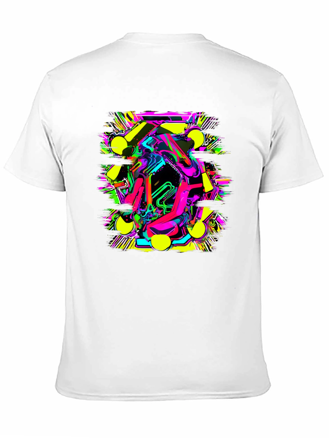 Bold Graphic Print Tee - Abstract Neon Design