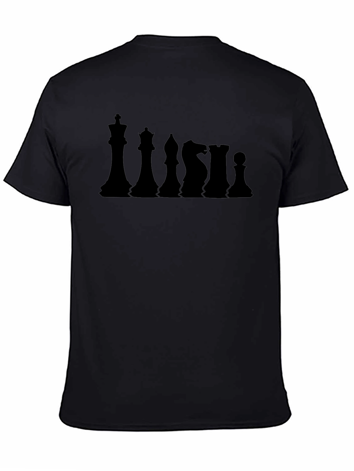 Chess Pieces Black Graphic T-Shirt