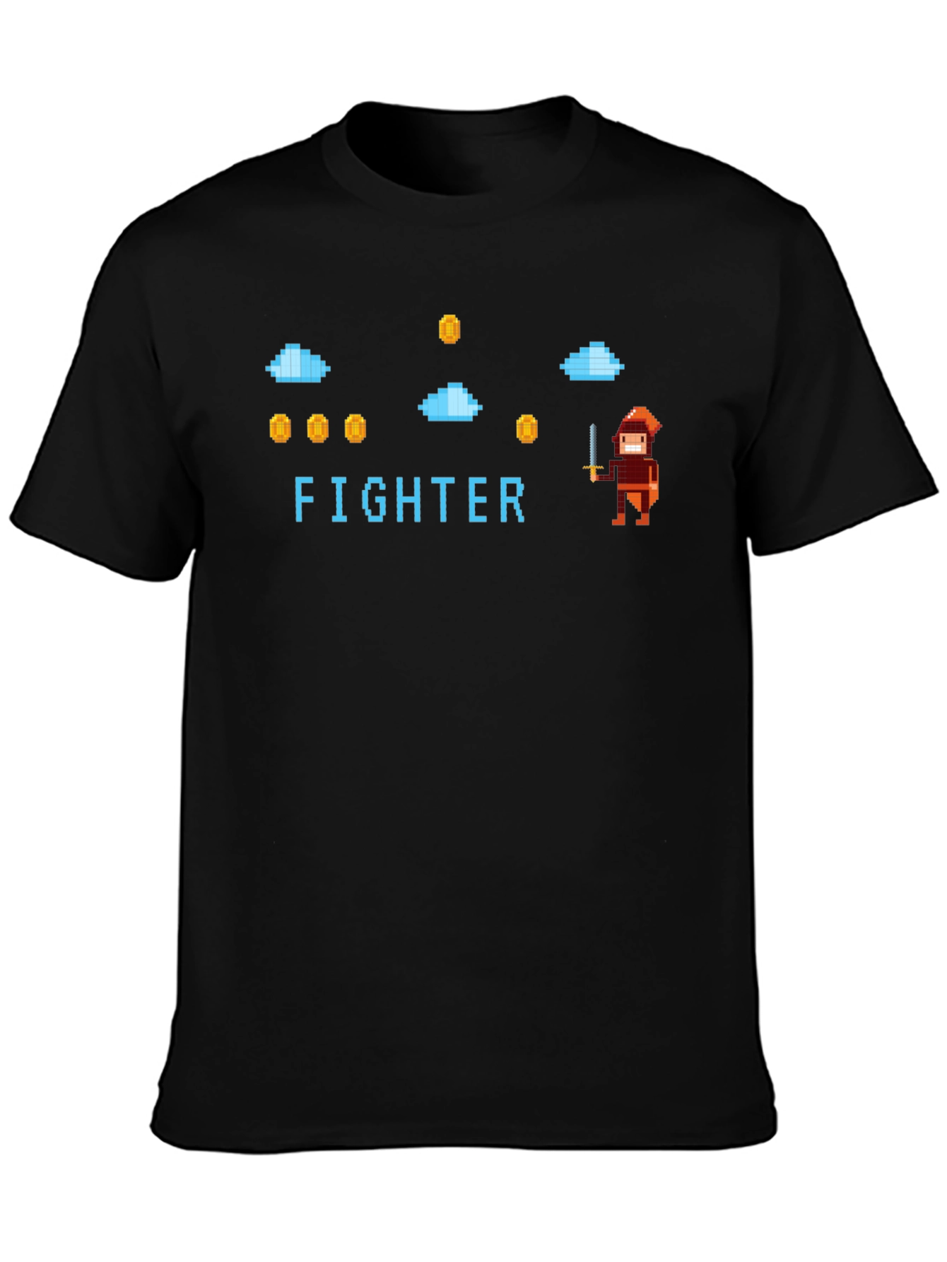 Retro Pixel Fighter Graphic T-Shirt