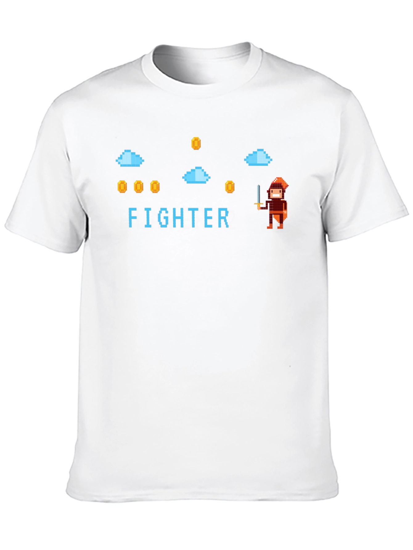 Retro Pixel Fighter Graphic T-Shirt
