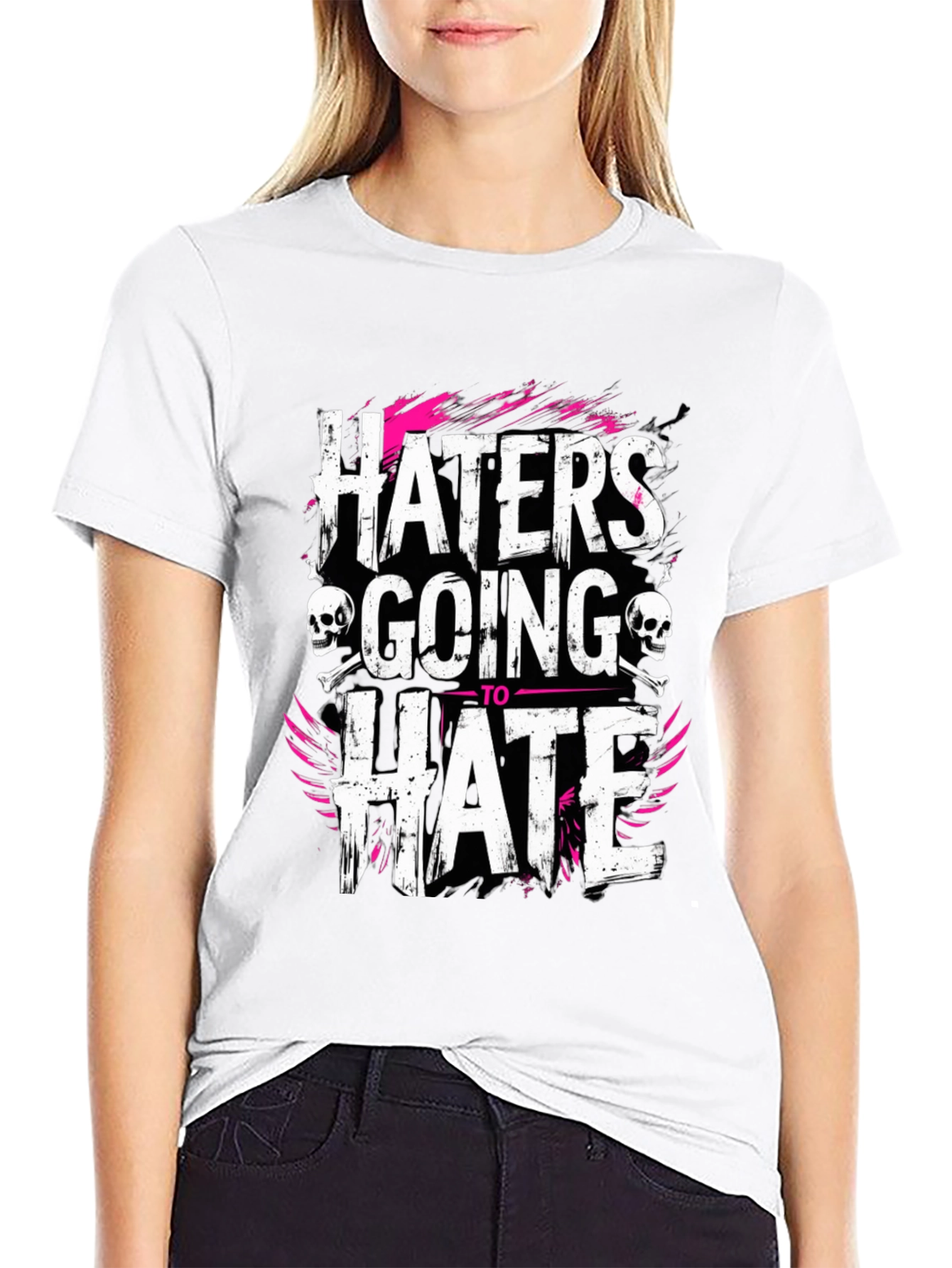 Haters Going to Hate Black Graphic T-Shirt