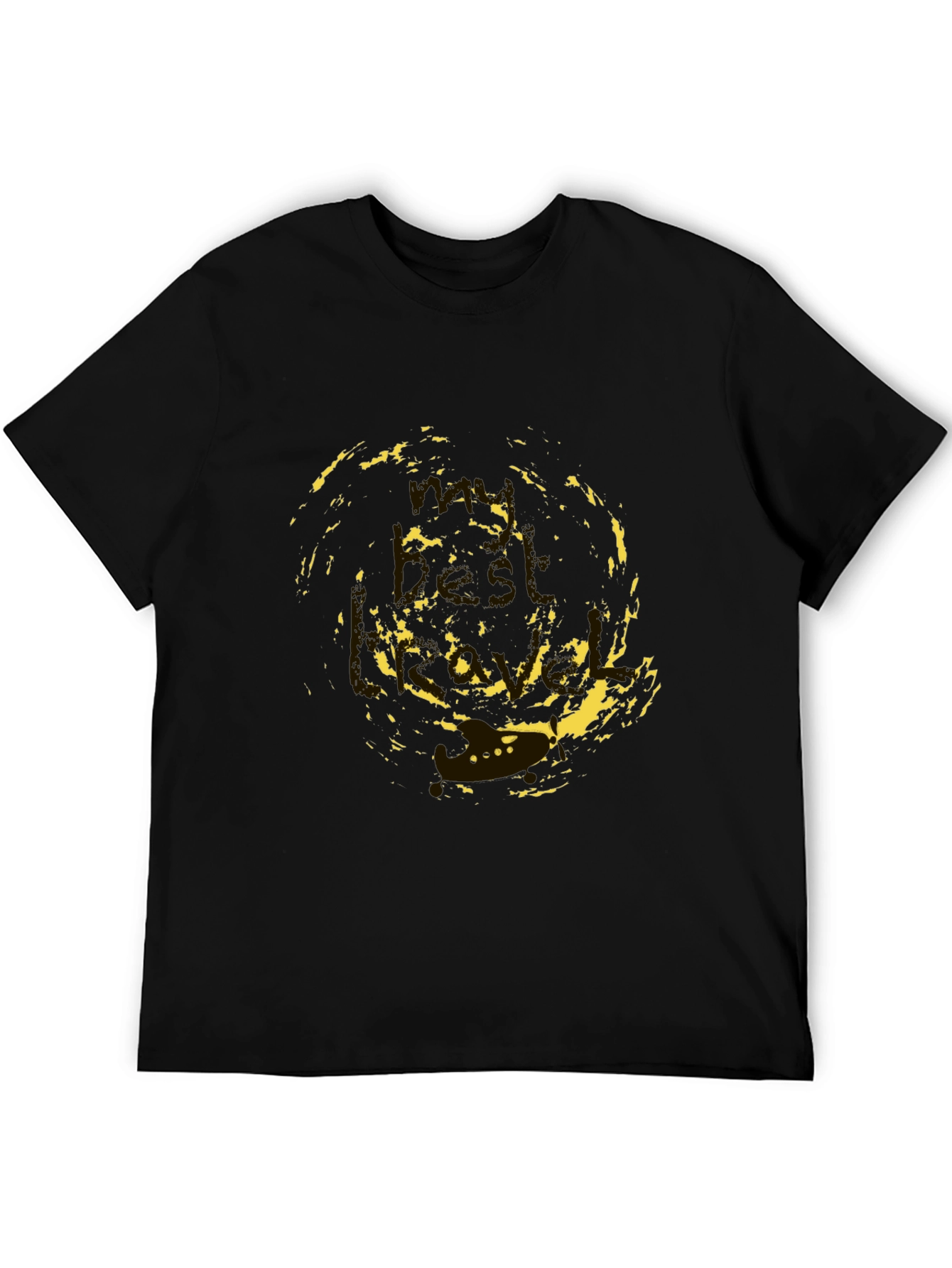 Abstract Print Mens Black T-Shirt