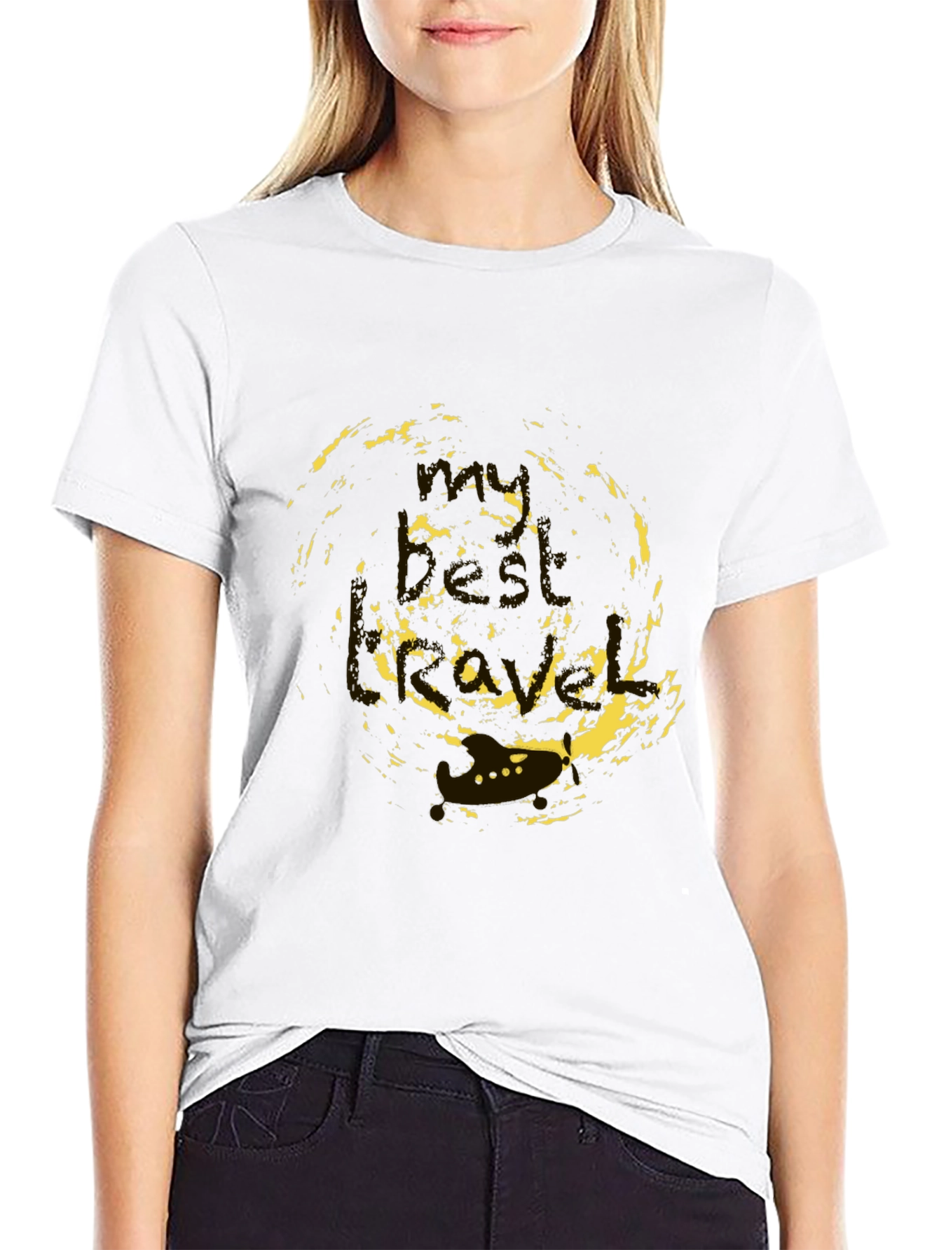 Abstract Print Mens Black T-Shirt