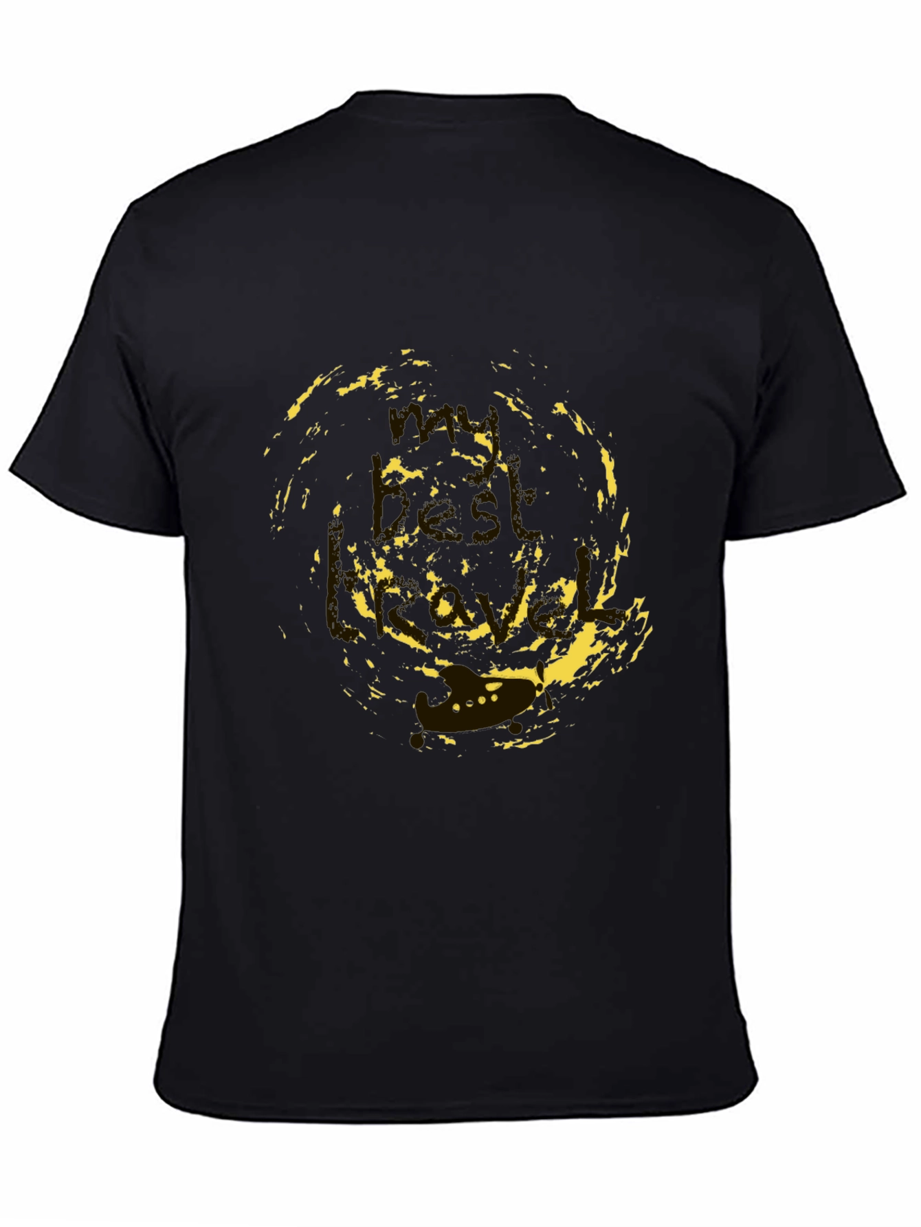 Abstract Print Mens Black T-Shirt