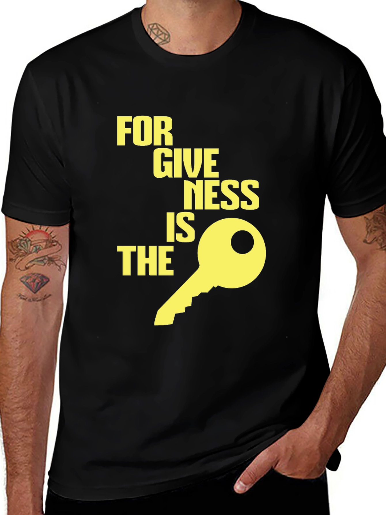 Forgiveness is the Key Graphic Tee - Black