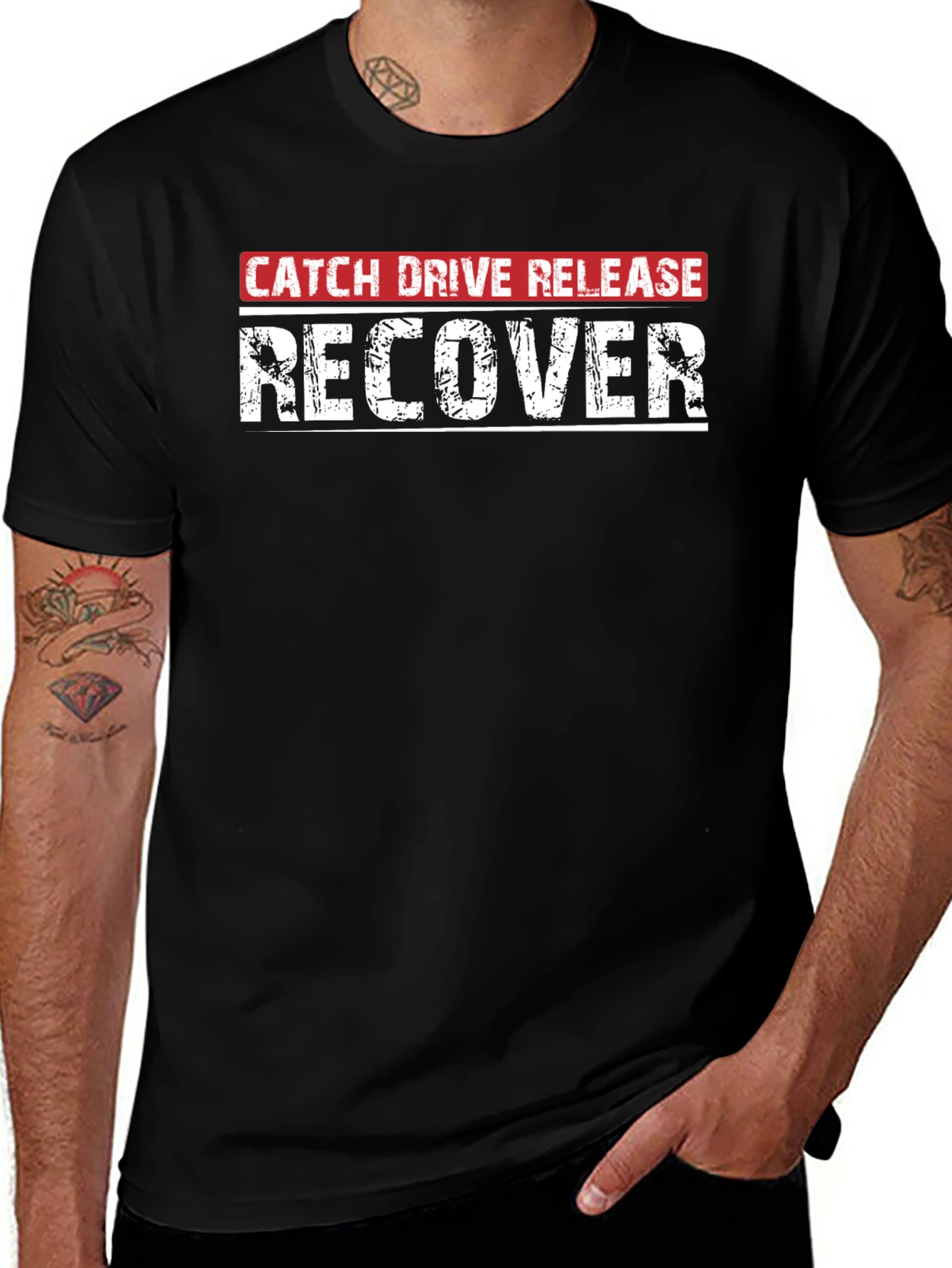 Catch Drive Release Recover Black T-Shirt