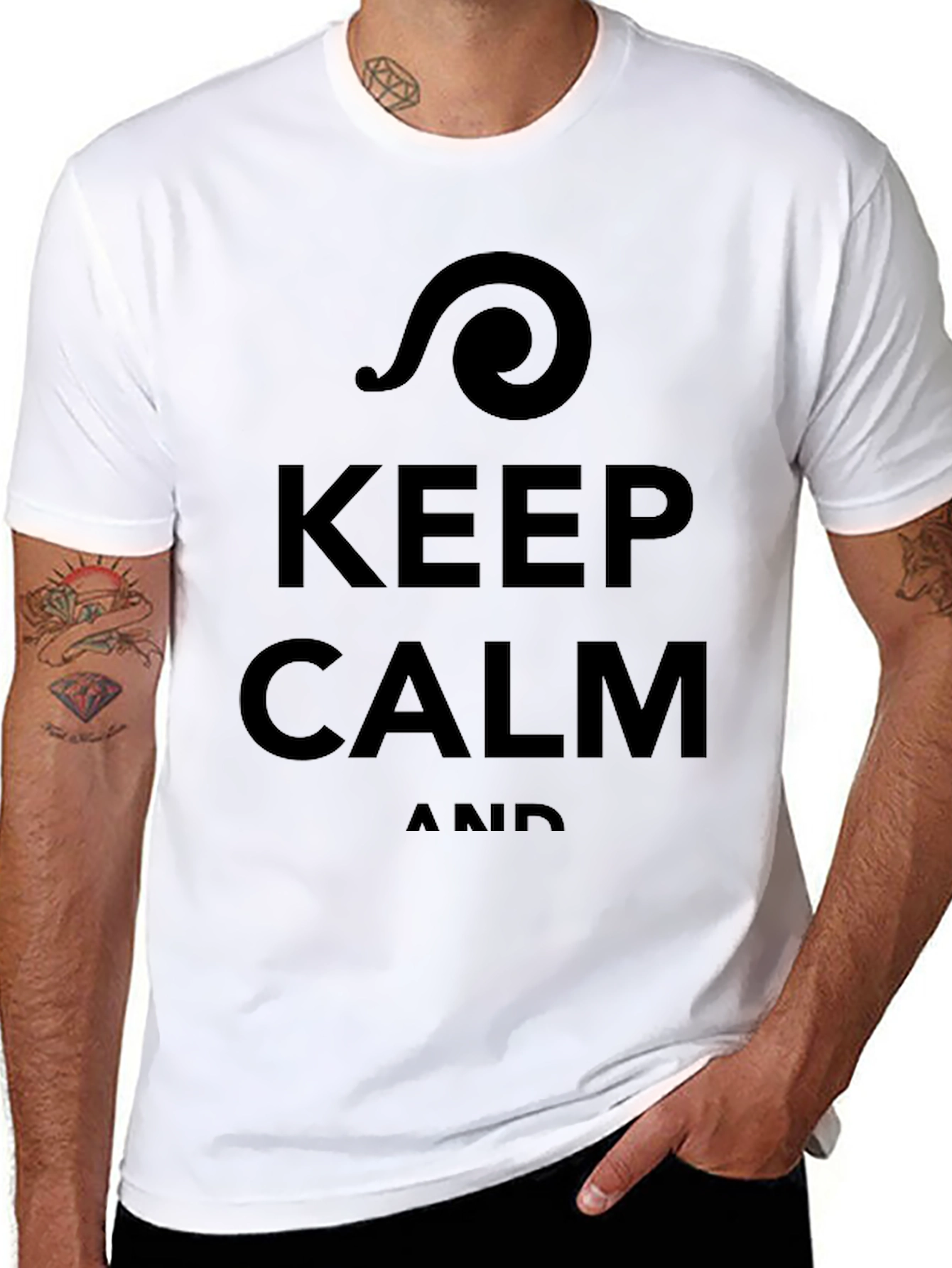 Keep Calm T-Shirt - Mens Black Graphic Tee
