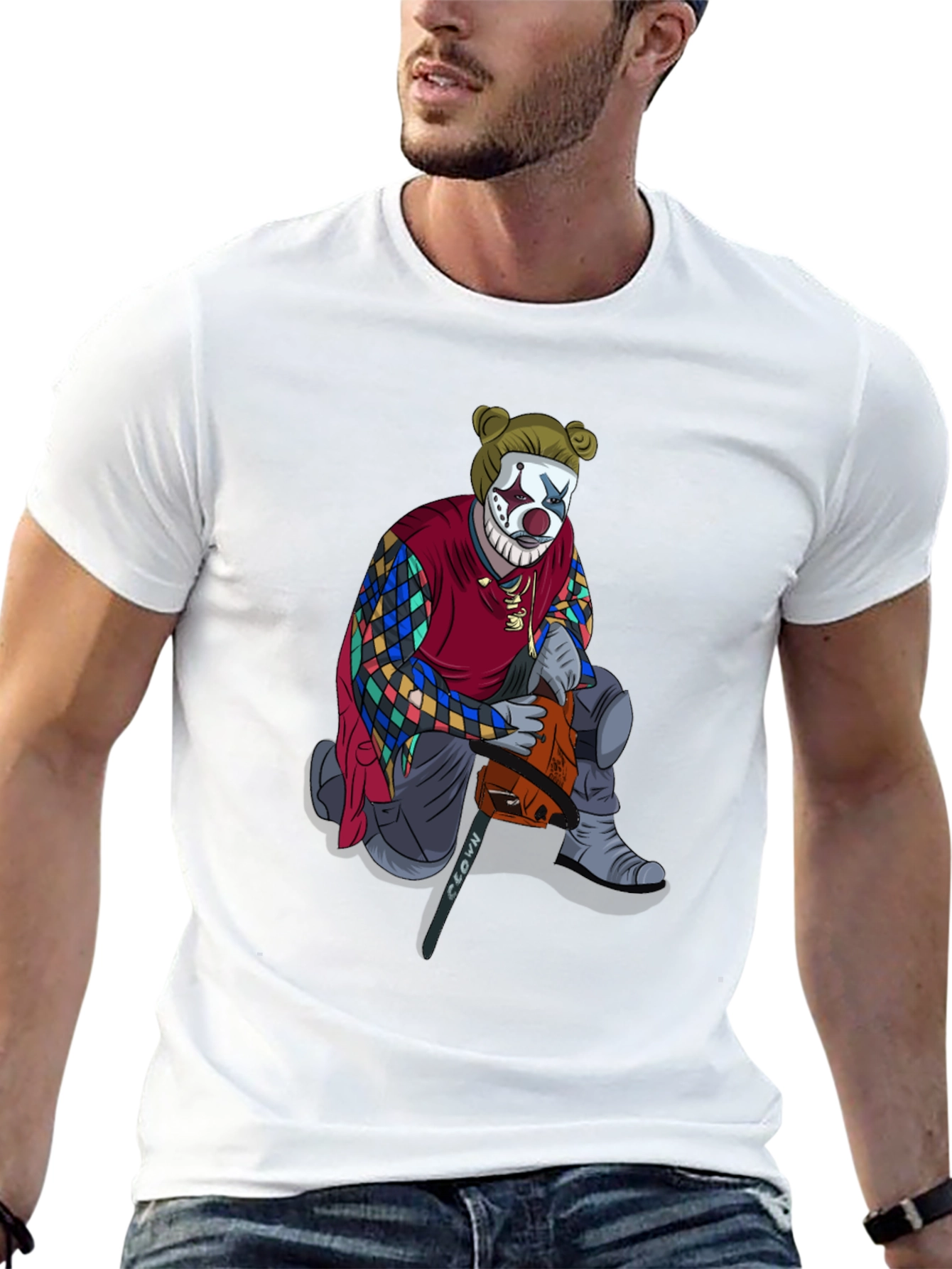 Clown Chainsaw Graphic Tee - Bold Streetwear Style