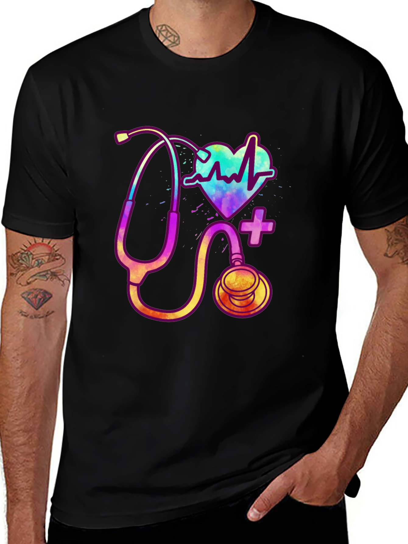 Stethoscope Heartbeat Graphic Tee - Medical Pride
