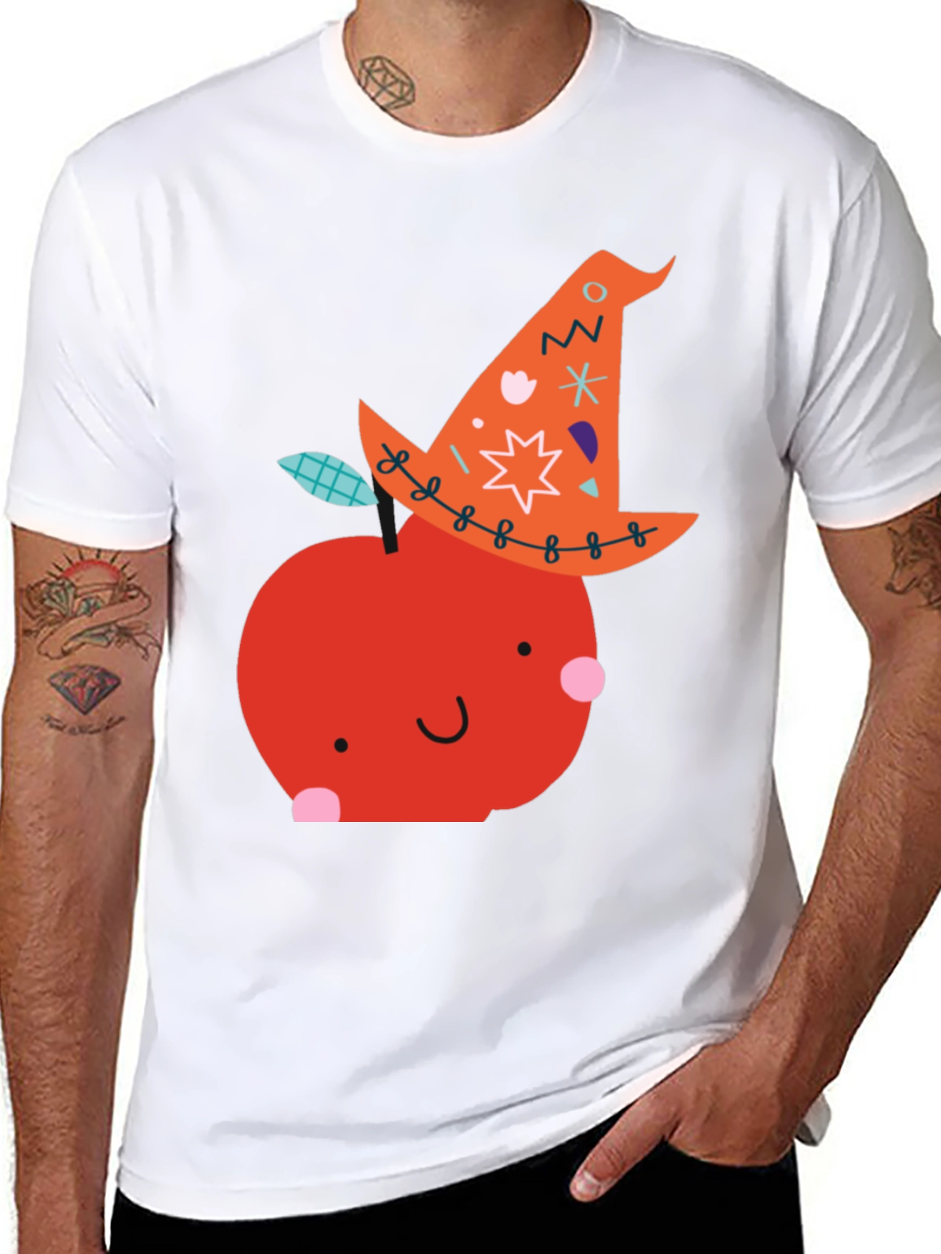 Whimsical Witch Apple Graphic Tee