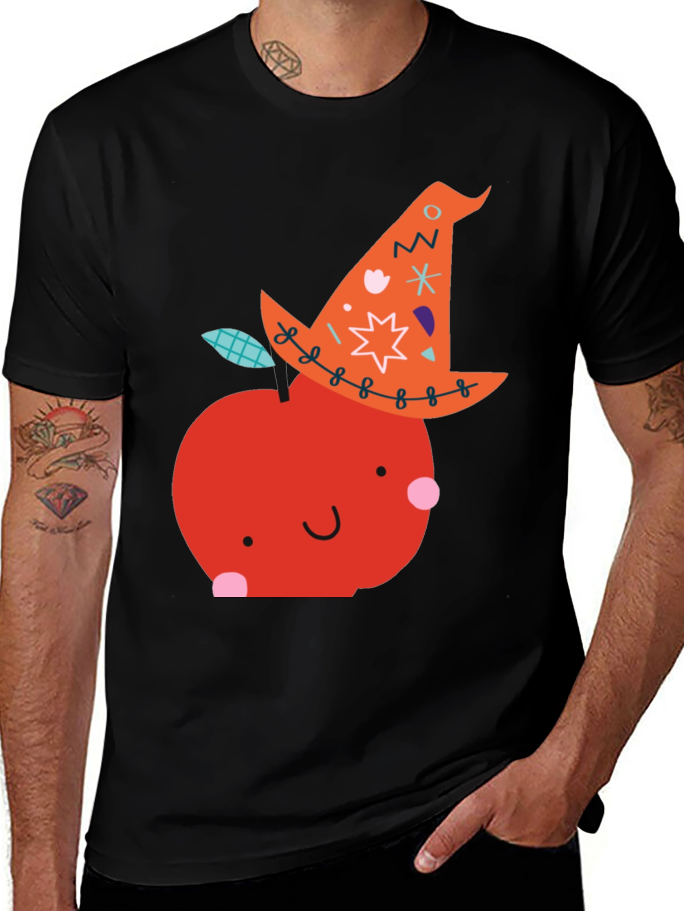 Whimsical Witch Apple Graphic Tee