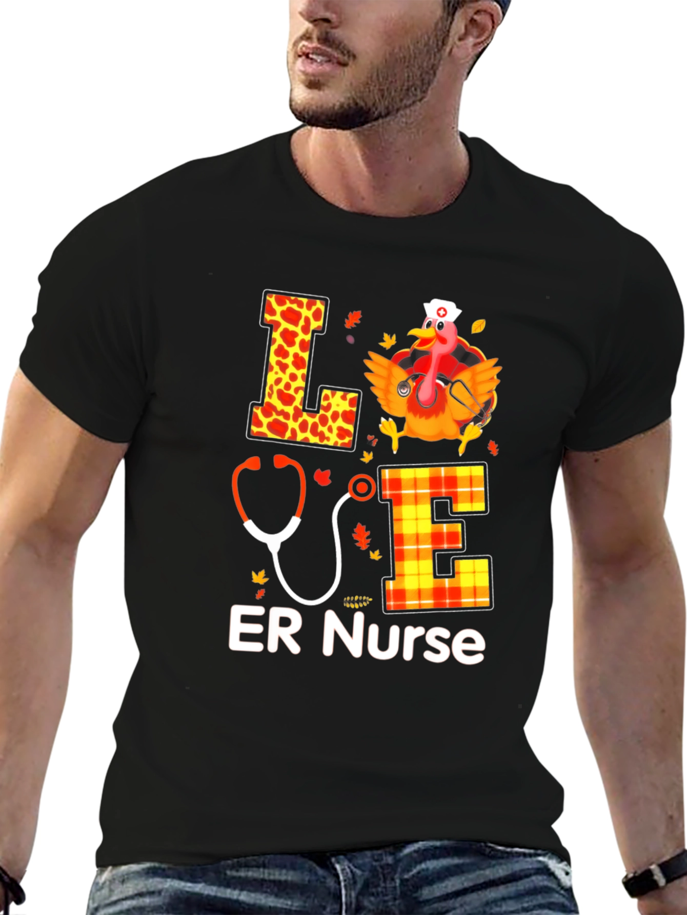 ER Nurse Thanksgiving Turkey Fall T-Shirt