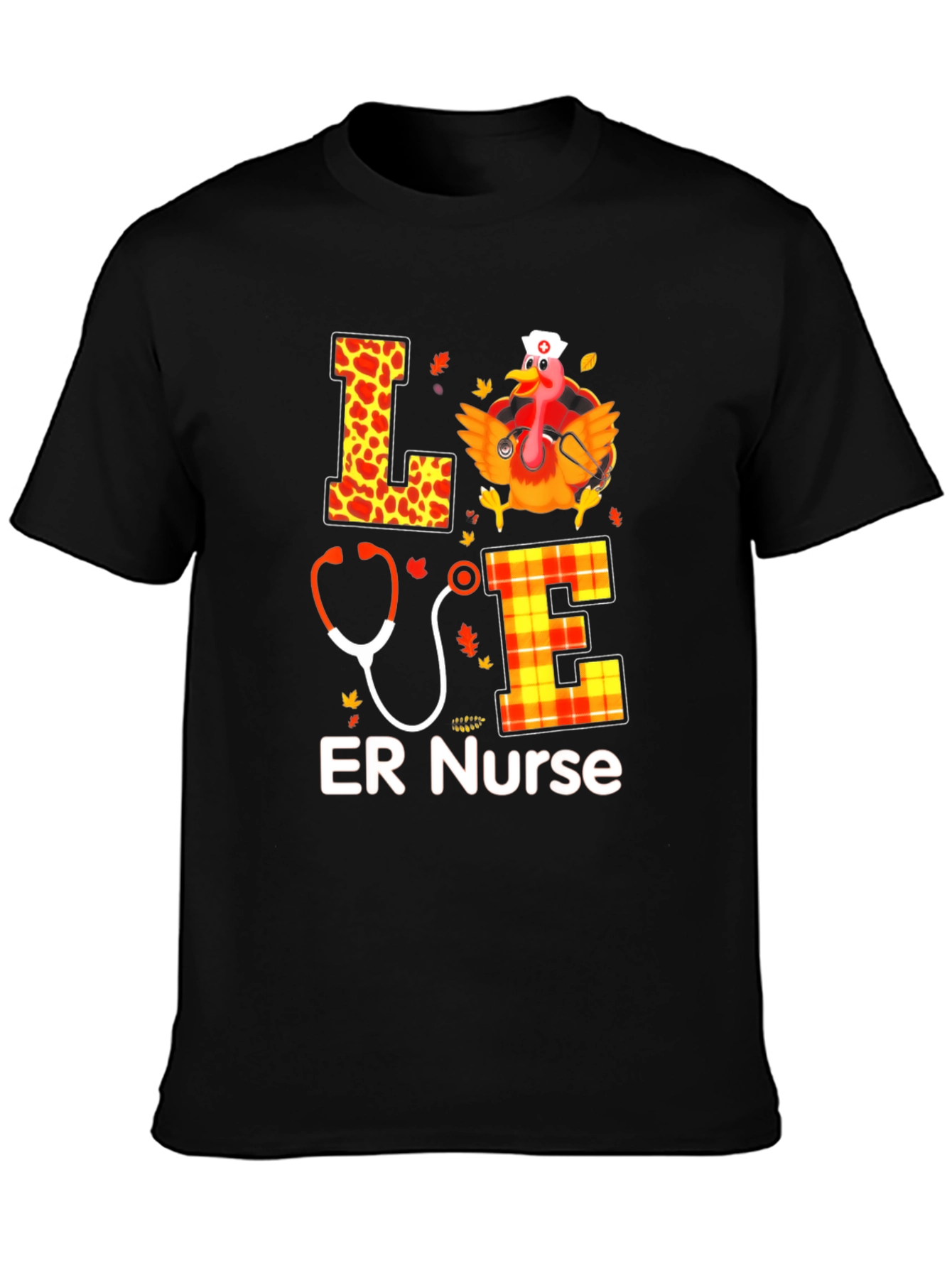 ER Nurse Thanksgiving Turkey Fall T-Shirt