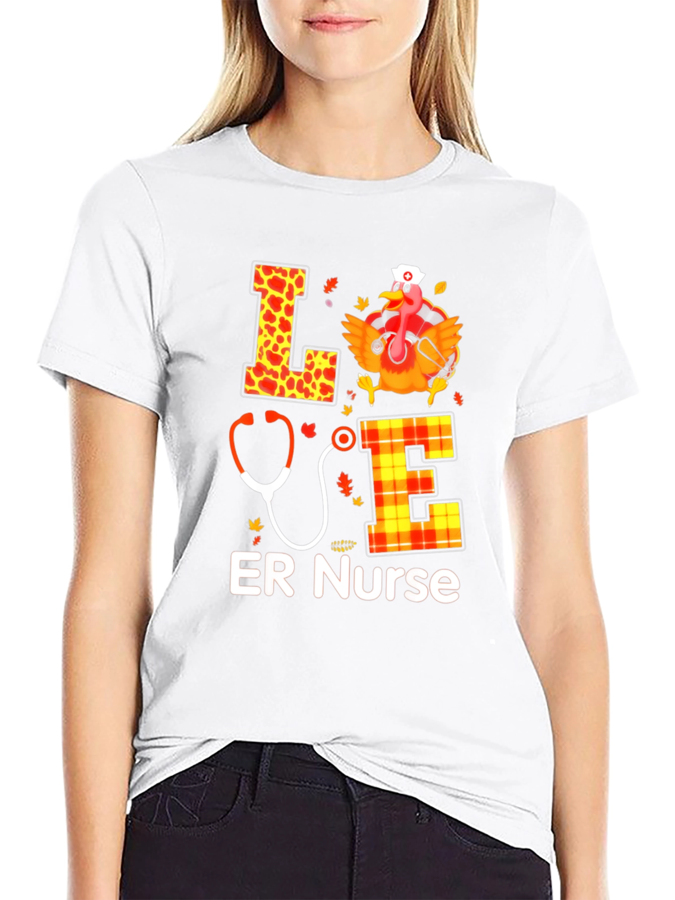 ER Nurse Thanksgiving Turkey Fall T-Shirt