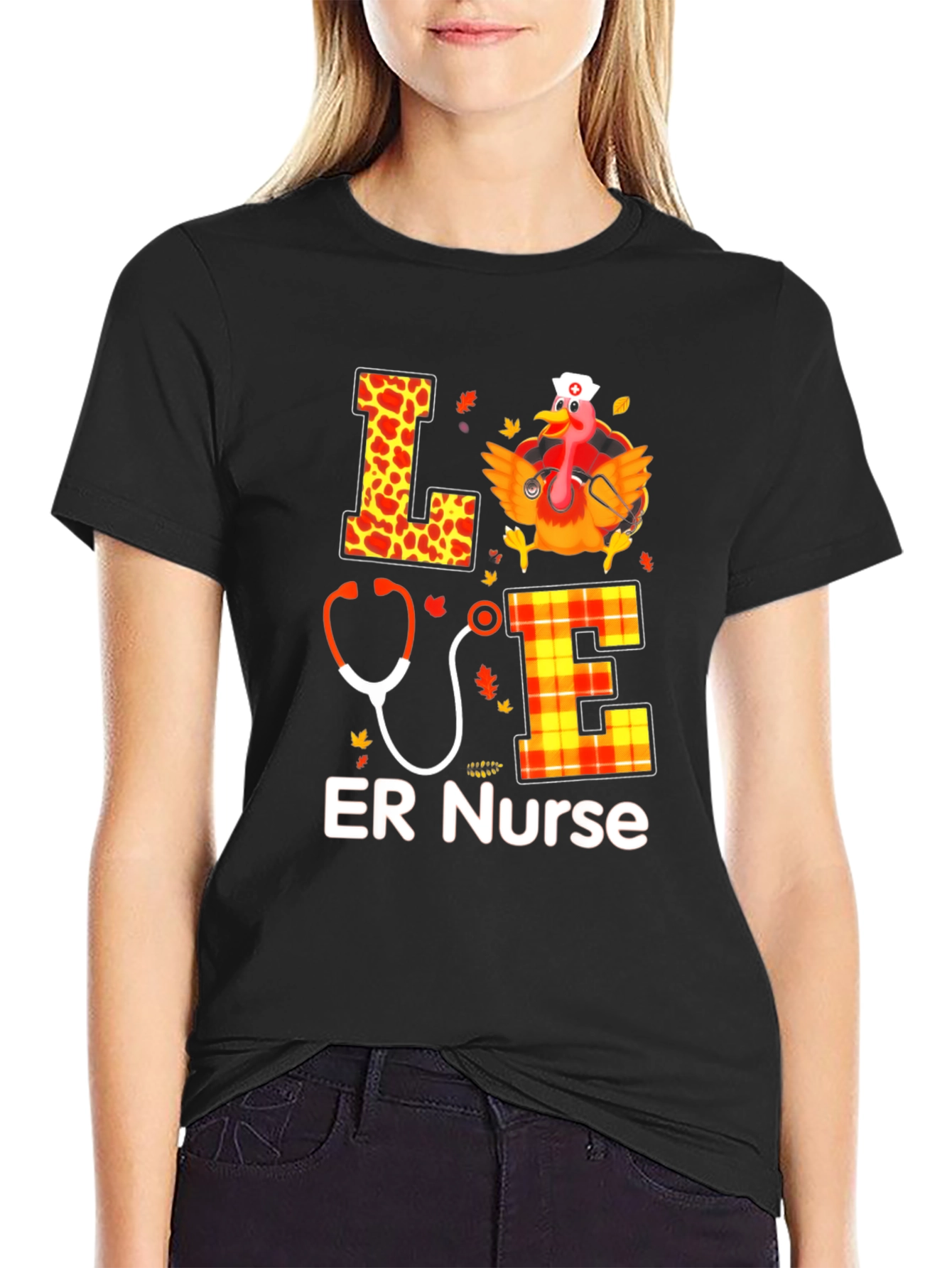 ER Nurse Thanksgiving Turkey Fall T-Shirt