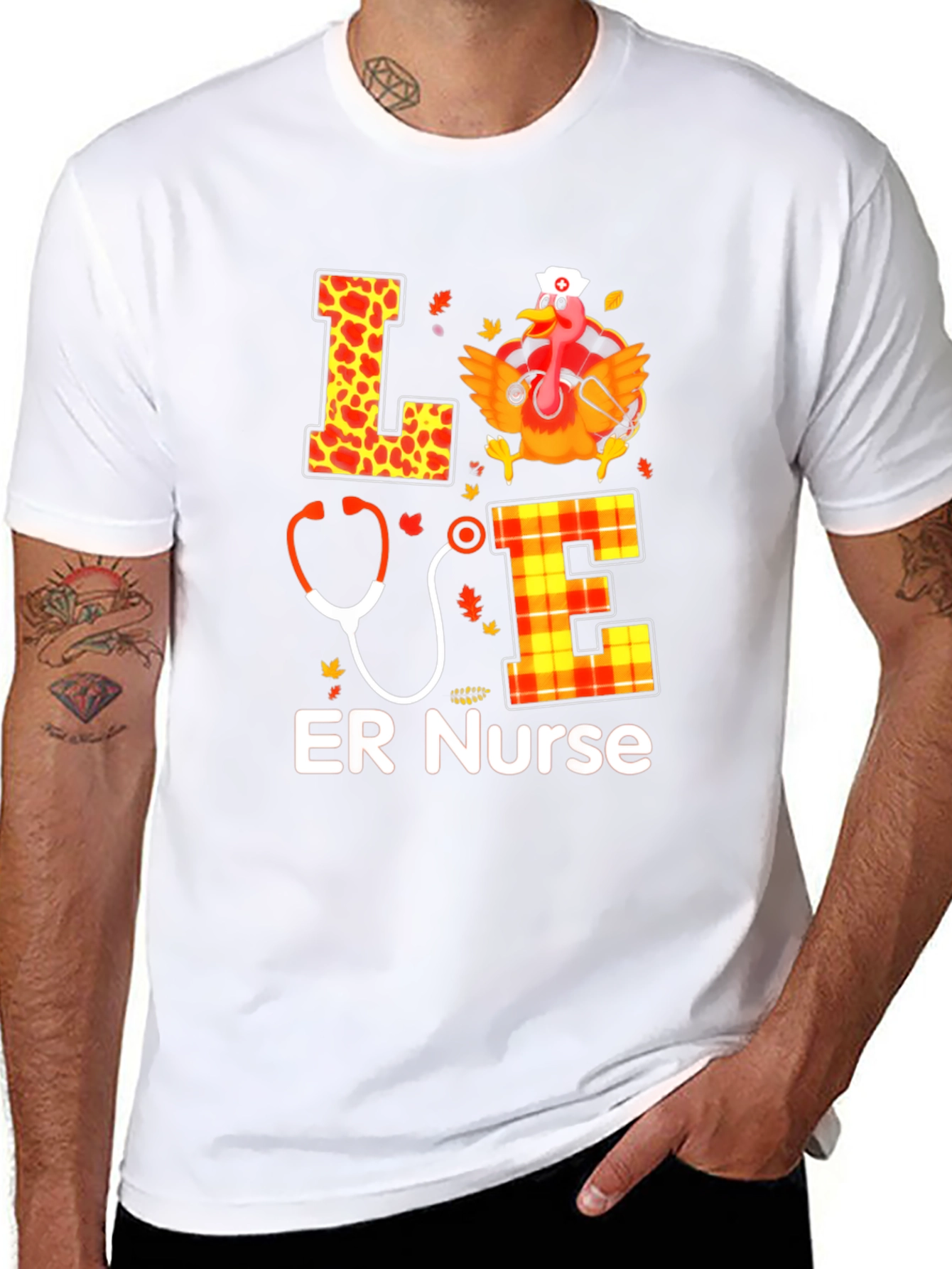ER Nurse Thanksgiving Turkey Fall T-Shirt