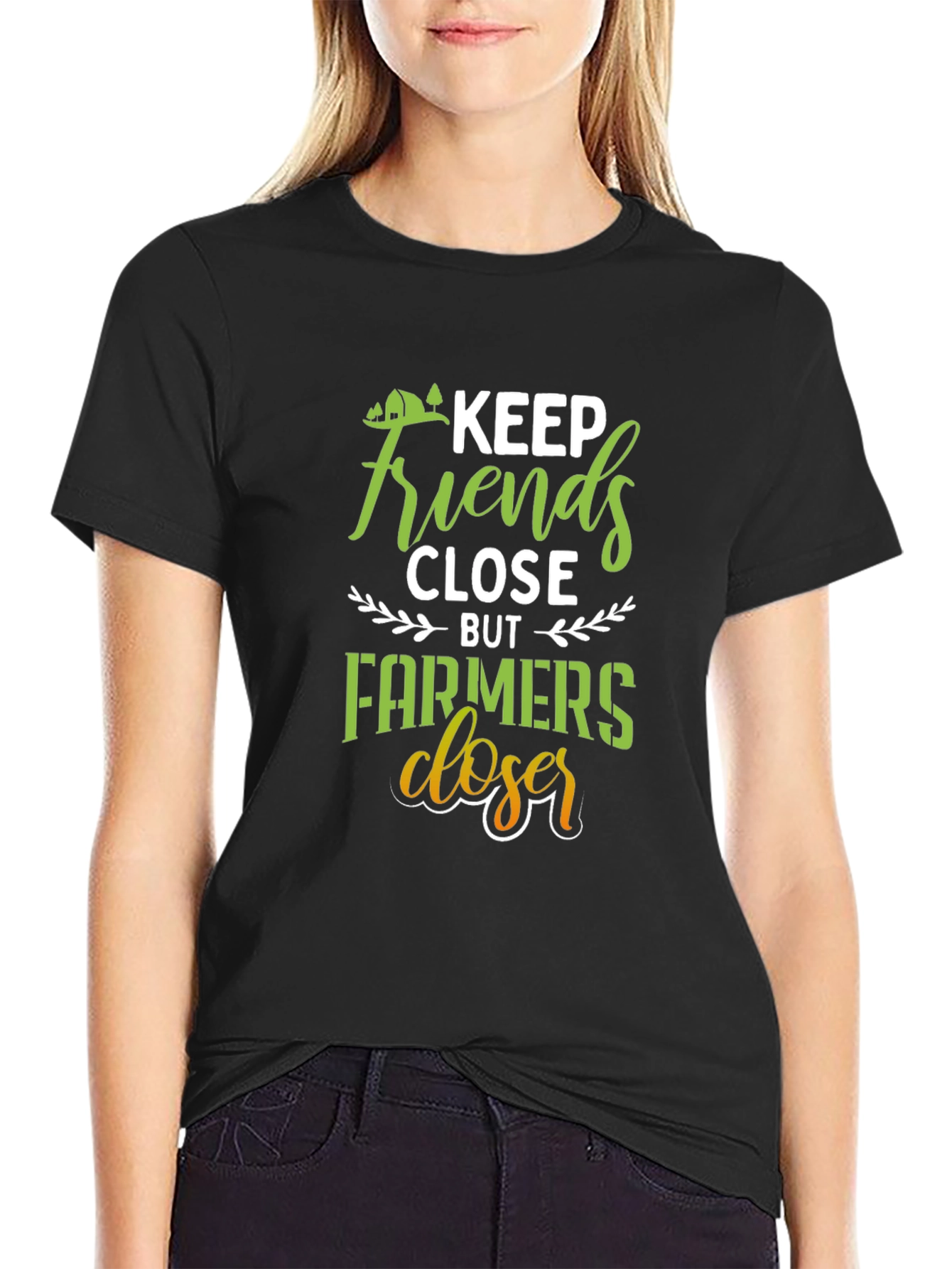 Keep Farmers Closer Black T-Shirt